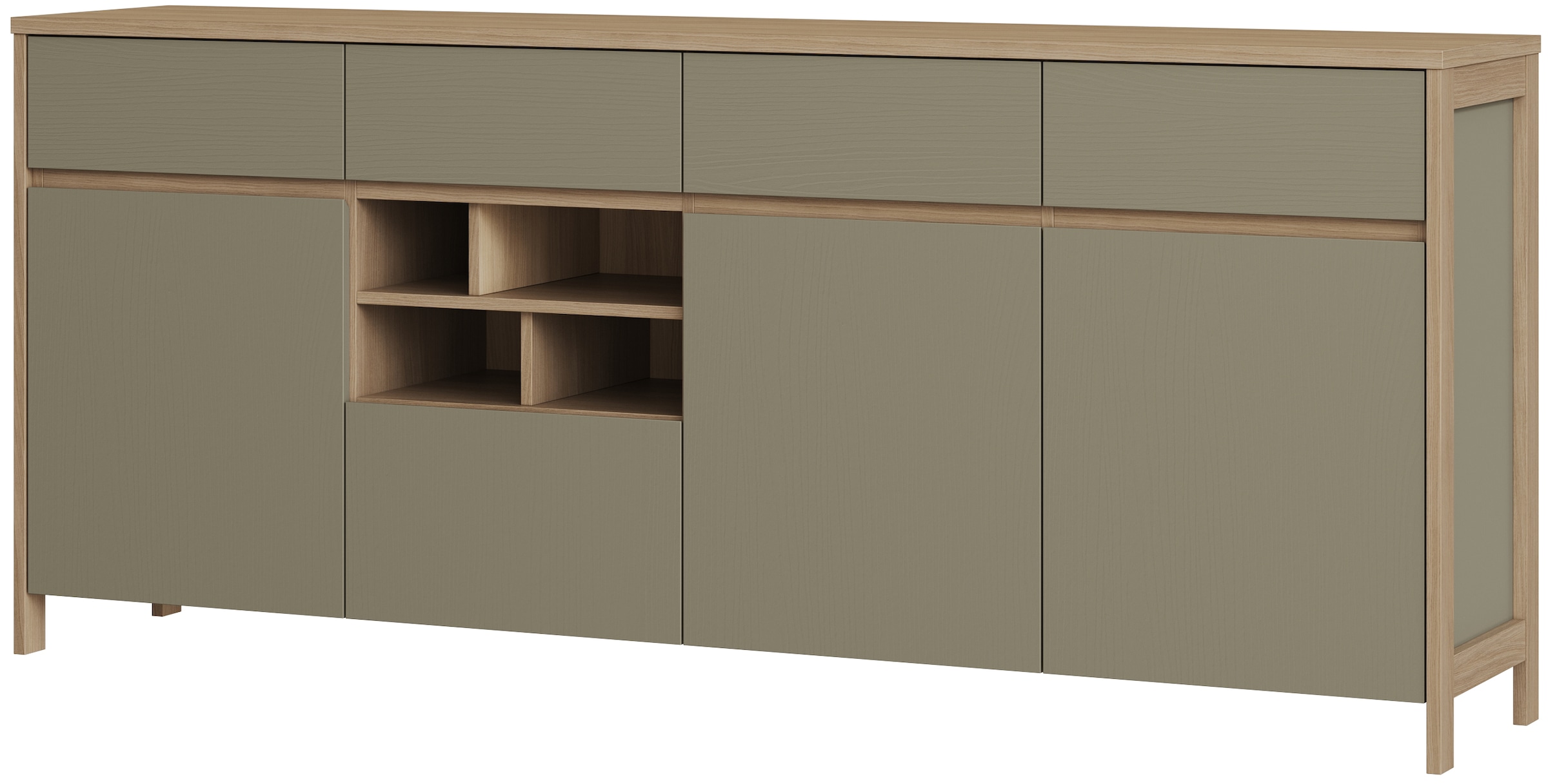 Home affaire Sideboard »Stranda, moderner Schrank, Kommode im Scandi-Style, 198 cm breit« elegante Rahmenoptik, ausreichend Stauraum, vielseitig einsetzbar