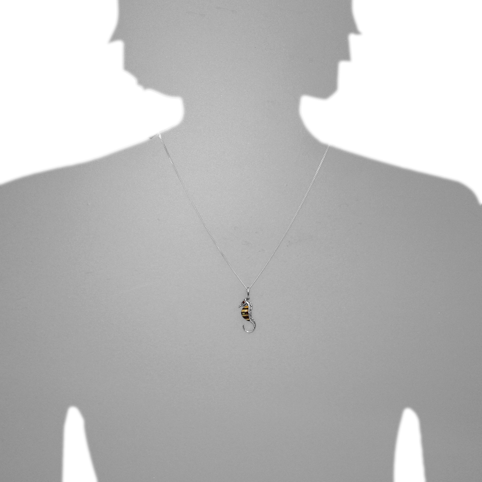 OSTSEE-SCHMUCK Kettenanhänger »- Seepferdchen - Silber 925/000 - Bernstein«
