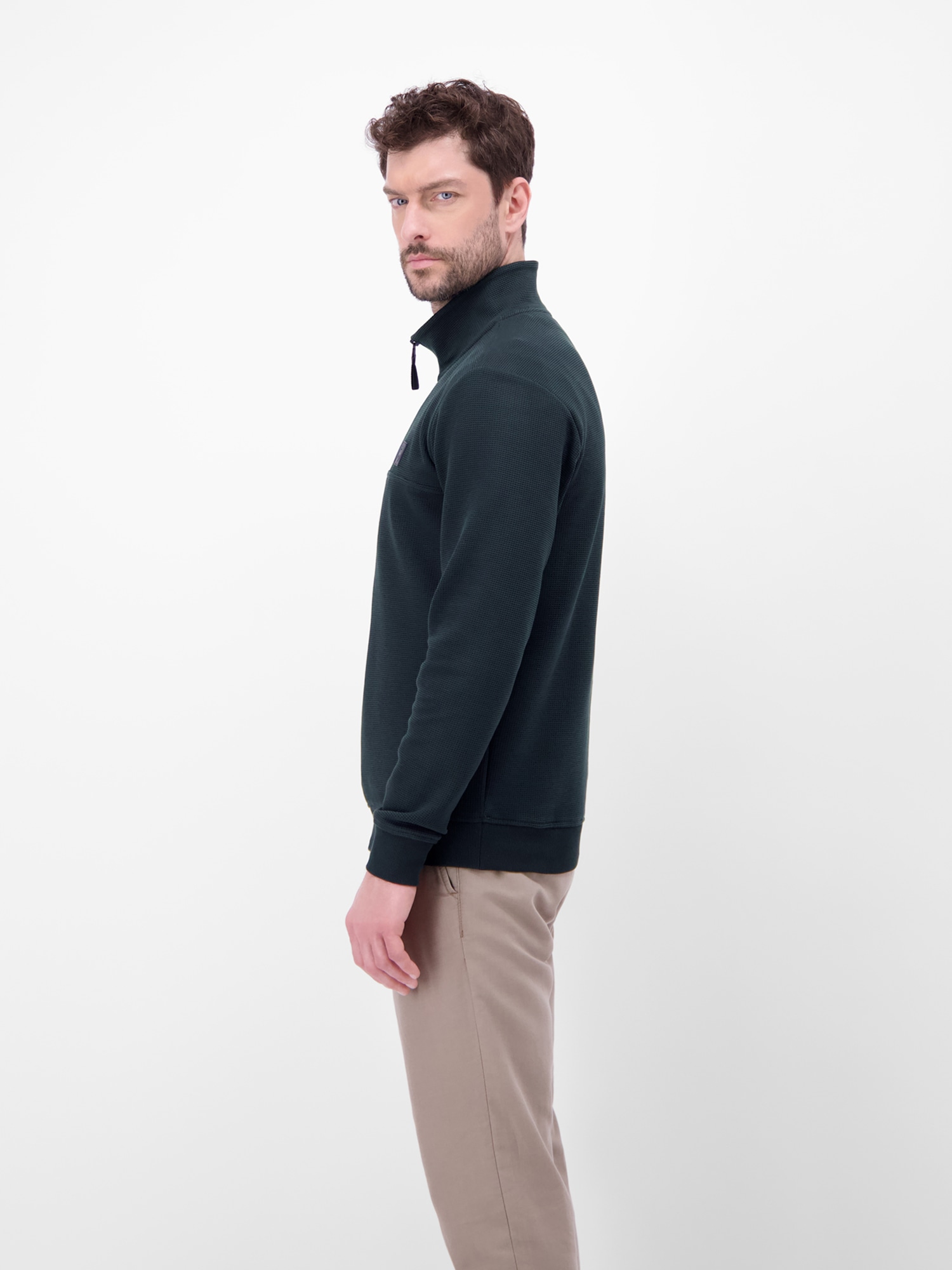 LERROS Sweatshirt »Troyer in Sweatqualität mit Waffelstruktur«
