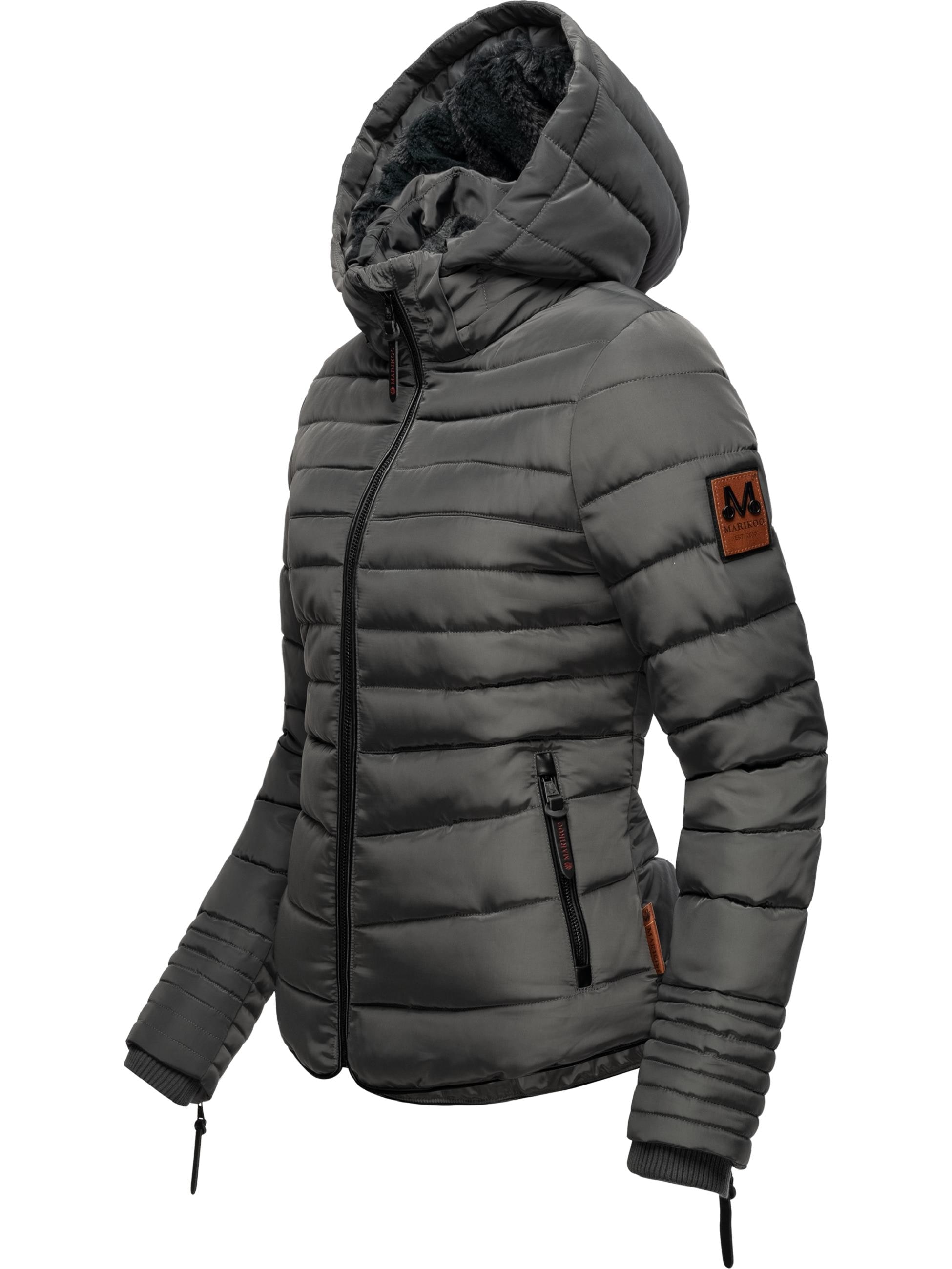 Marikoo Winterjacke »Winterjacke Amber« mit Kapuze stylische Steppjacke mit Teddyfutter