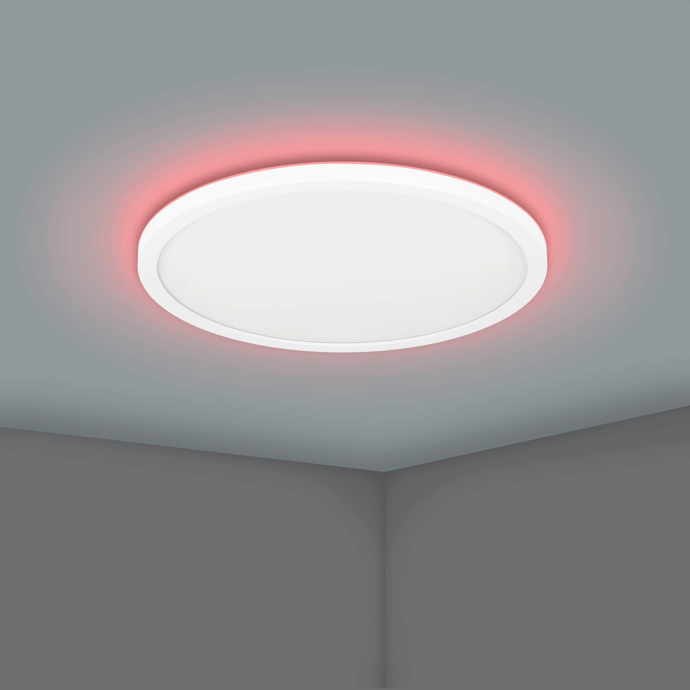 EGLO Deckenleuchte »Rovito-Z Deckenlampe, ZigBee 3.0, Kunststoff, Badezimmerlampe, IP44« LED-Modul 1 Stk. Kaltweiß | RGB Wand-/Deckenleuchte - H3 x Ø30 cm - weiß - 13,9W inkl.