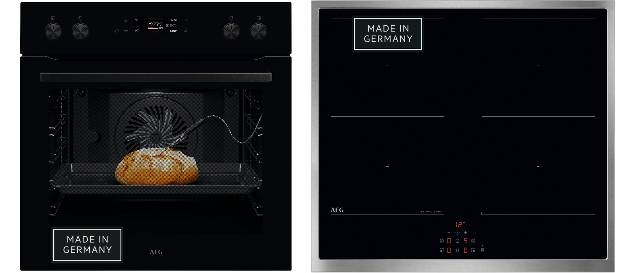 Aeg Elektro-Herd-Set Serie 7000 »OE7P621AK« Pyrolyse-Selbstreinigung Kochassistent, Pyrolyse, Kerntemperatursensor, Auszüge, Made in Germany in...