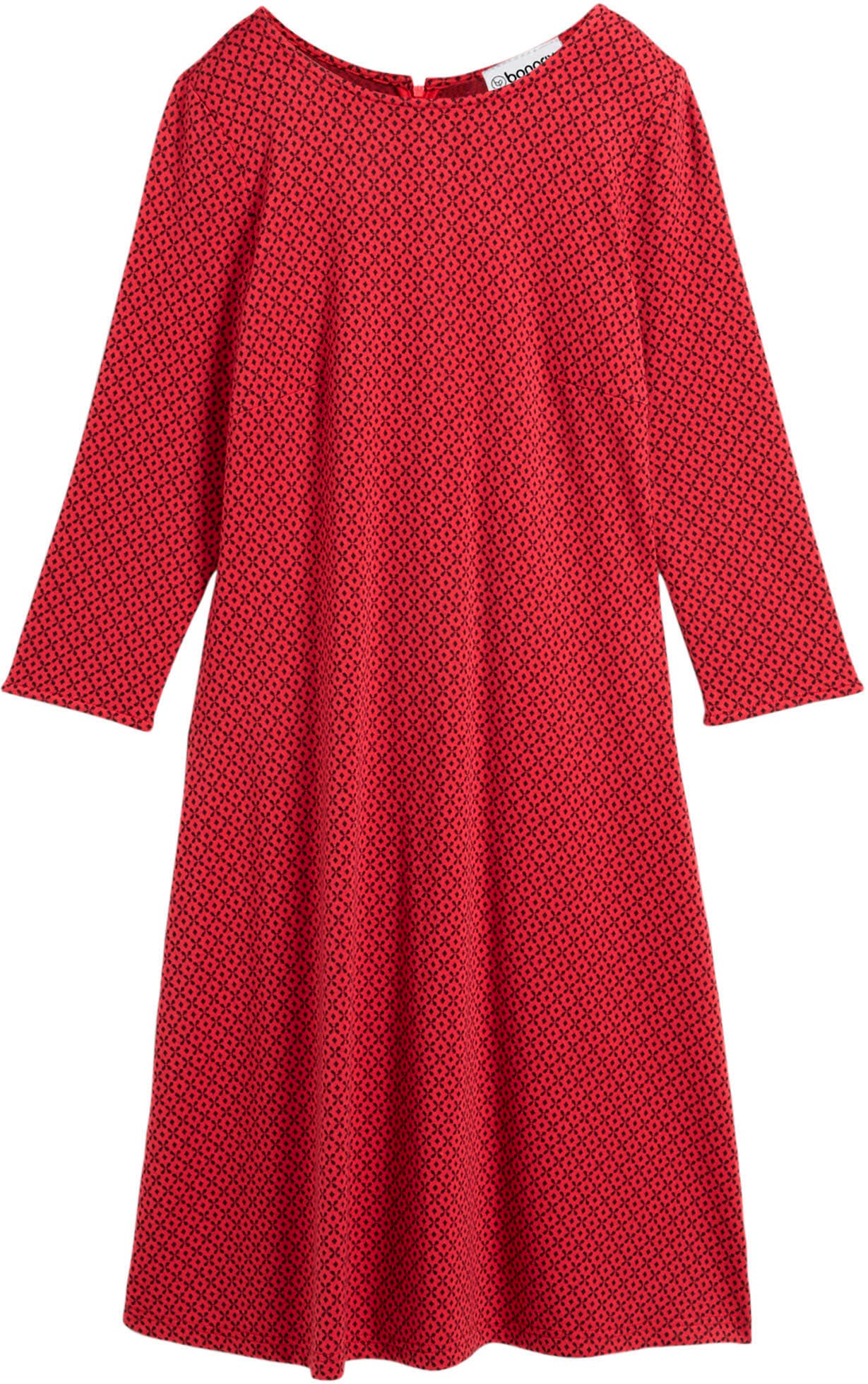 bonprix Midikleid aus Polyester, Viskose und Elasthan, ausgestellte Passform