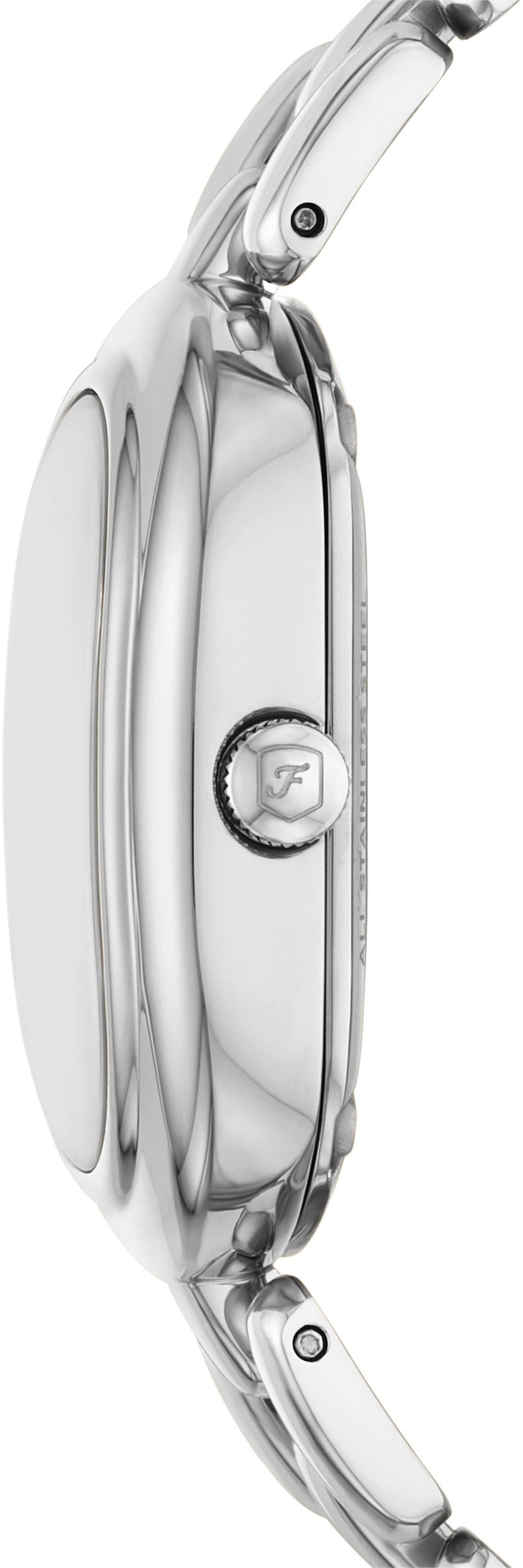 Fossil Quarzuhr »SLOAN«, Armbanduhr, Damenuhr, Edelstahlarmband, analog, Glasstein