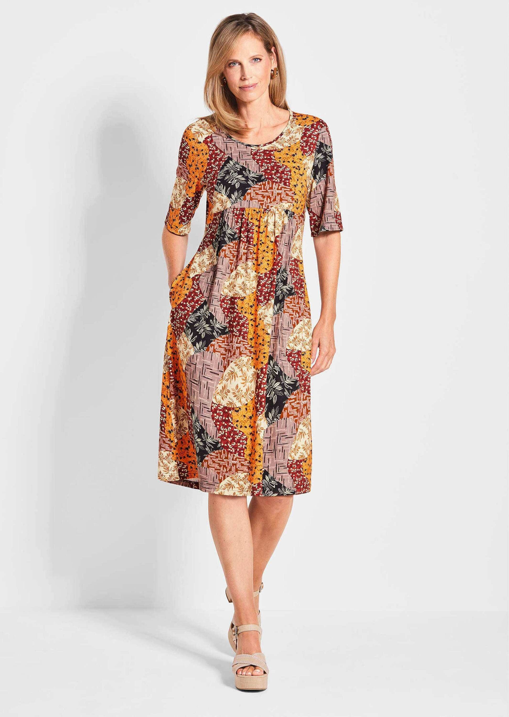 GOLDNER Jerseykleid »Druckkleid im Mustermix«