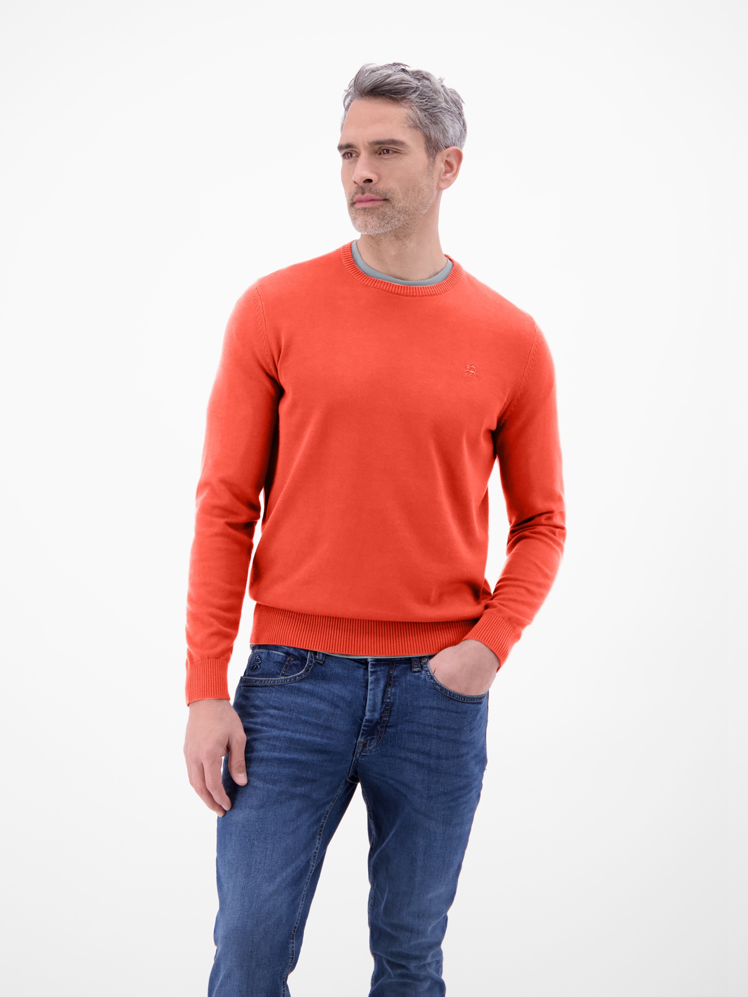 LERROS Strickpullover »Crewneck Strickpullover« Weicher Strick-Pullover, Rundhalsausschnitt, lange Ärmel, pflegeleicht