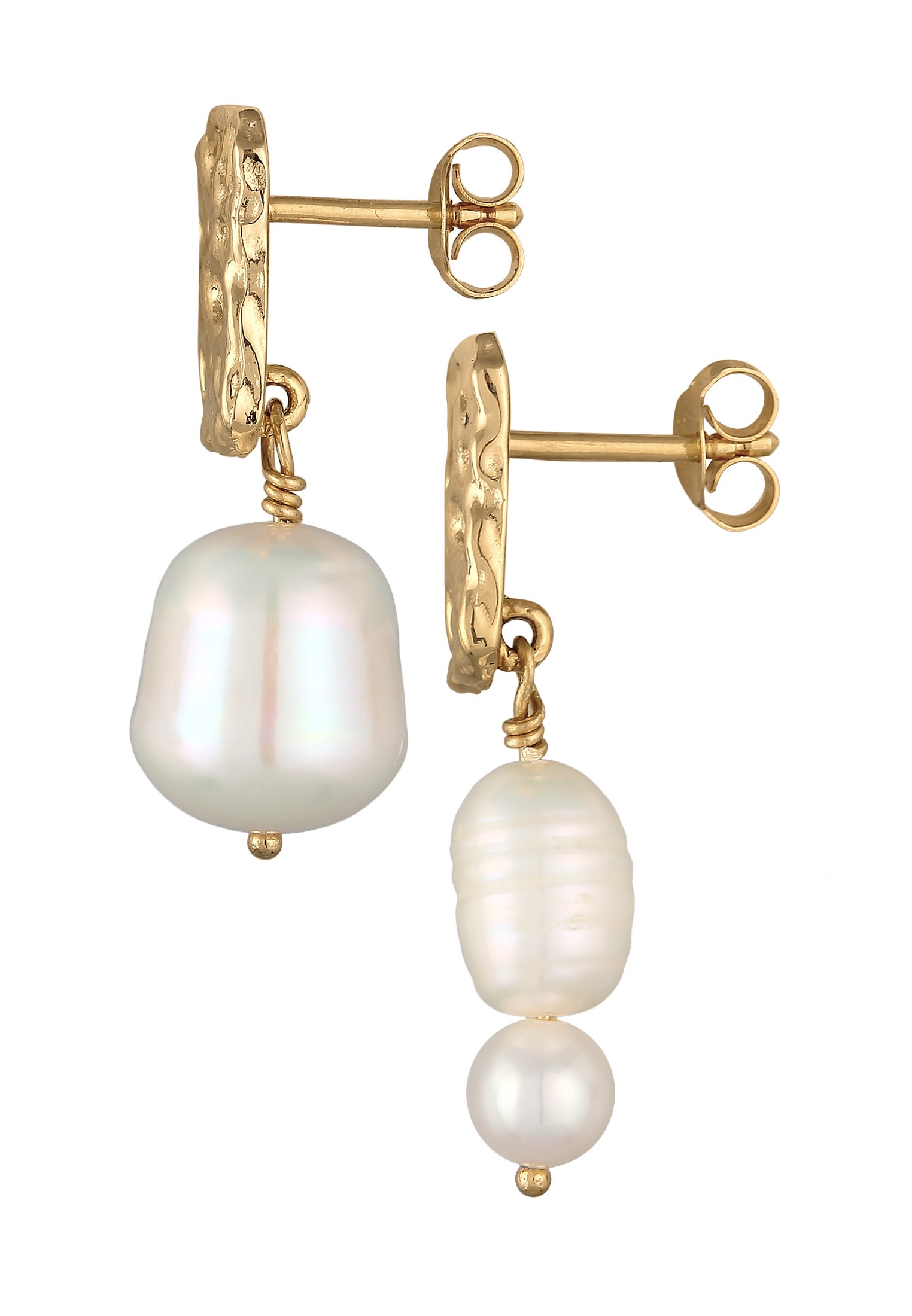 Elli Premium Paar Ohrstecker »Ohrringe Barock Süßwasserperle Mix Organic Design 925 Silber«