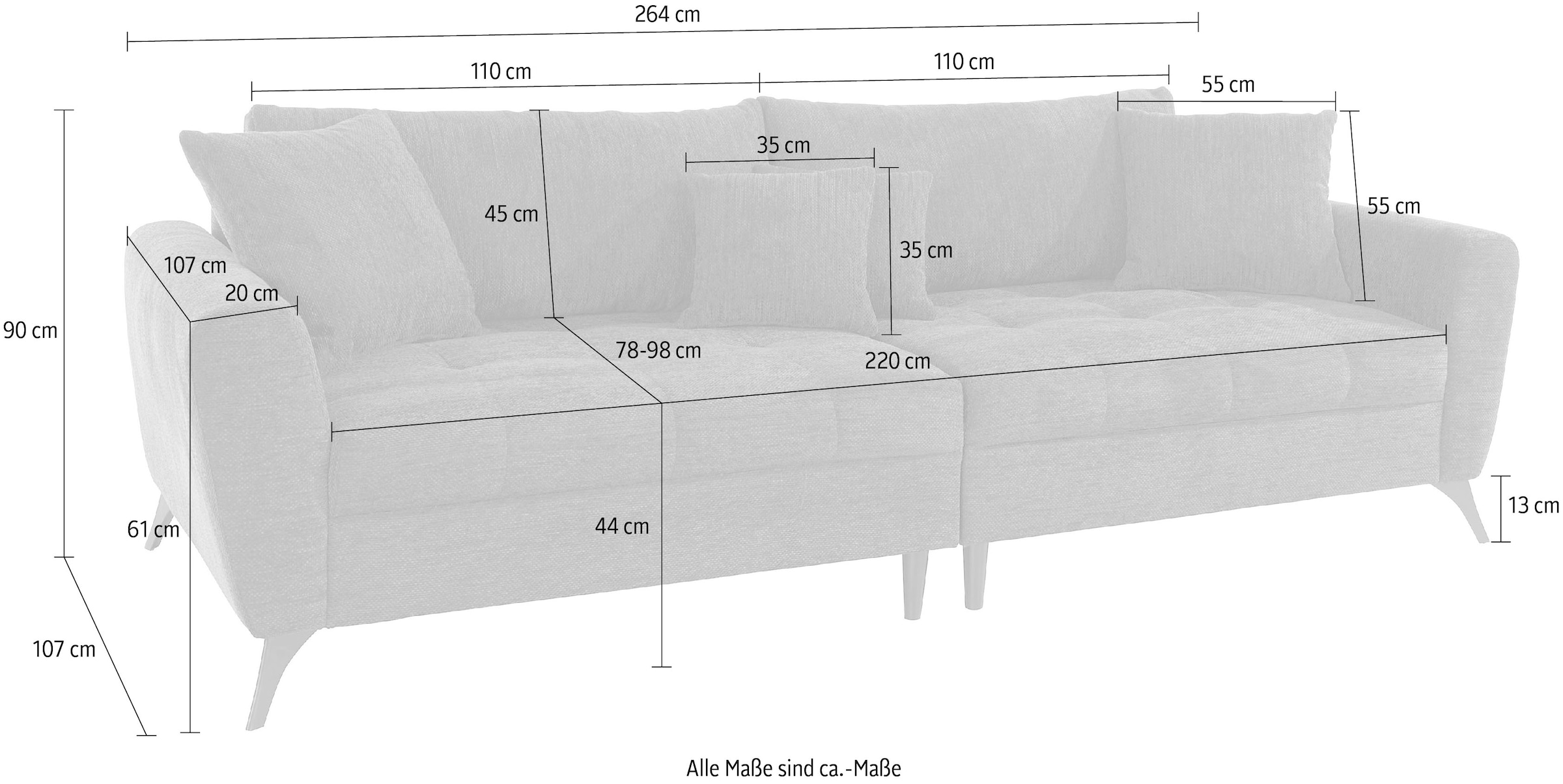 INOSIGN Big-Sofa online 140kg »Lörby«, pro Aqua auch bei Sitzplatz, mit bis clean-Bezug bestellen Belastbarkeit OTTO