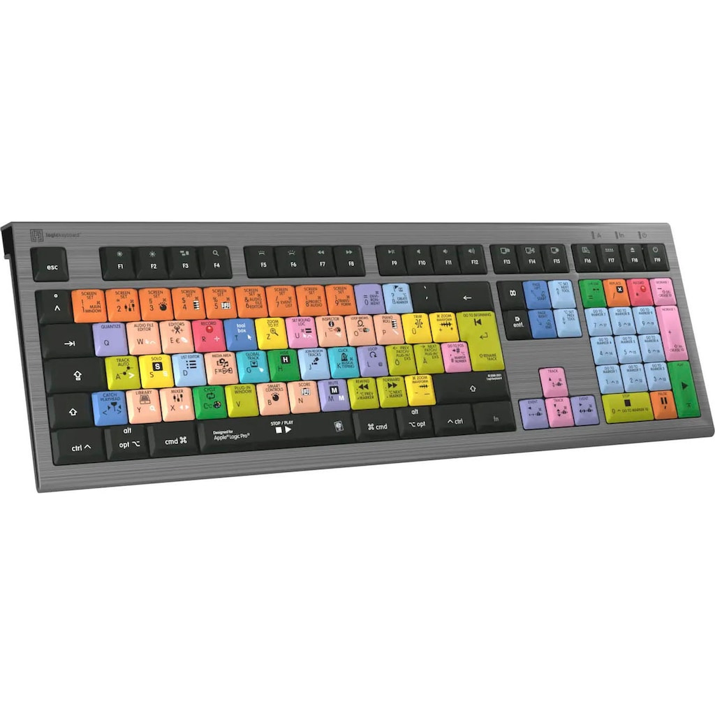 Logickeyboard Tastatur »Apple Logic Pro X2 Astra 2 DE (Mac)«, (Multimedia-Tasten-USB-Anschluss-USB-Hub-Ziffernblock)