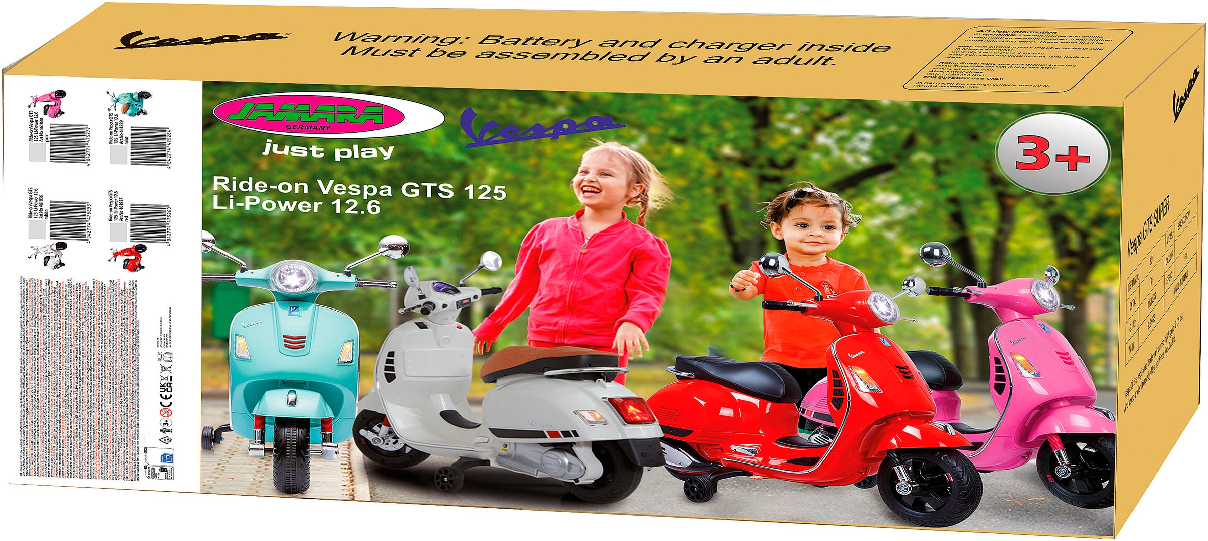 Jamara Elektro-Kinderroller »Ride-on Vespa GTS 125,  Li-Power 12.6« ab 3 Jahren bis 30 kg mit Licht- und Soundeffekten