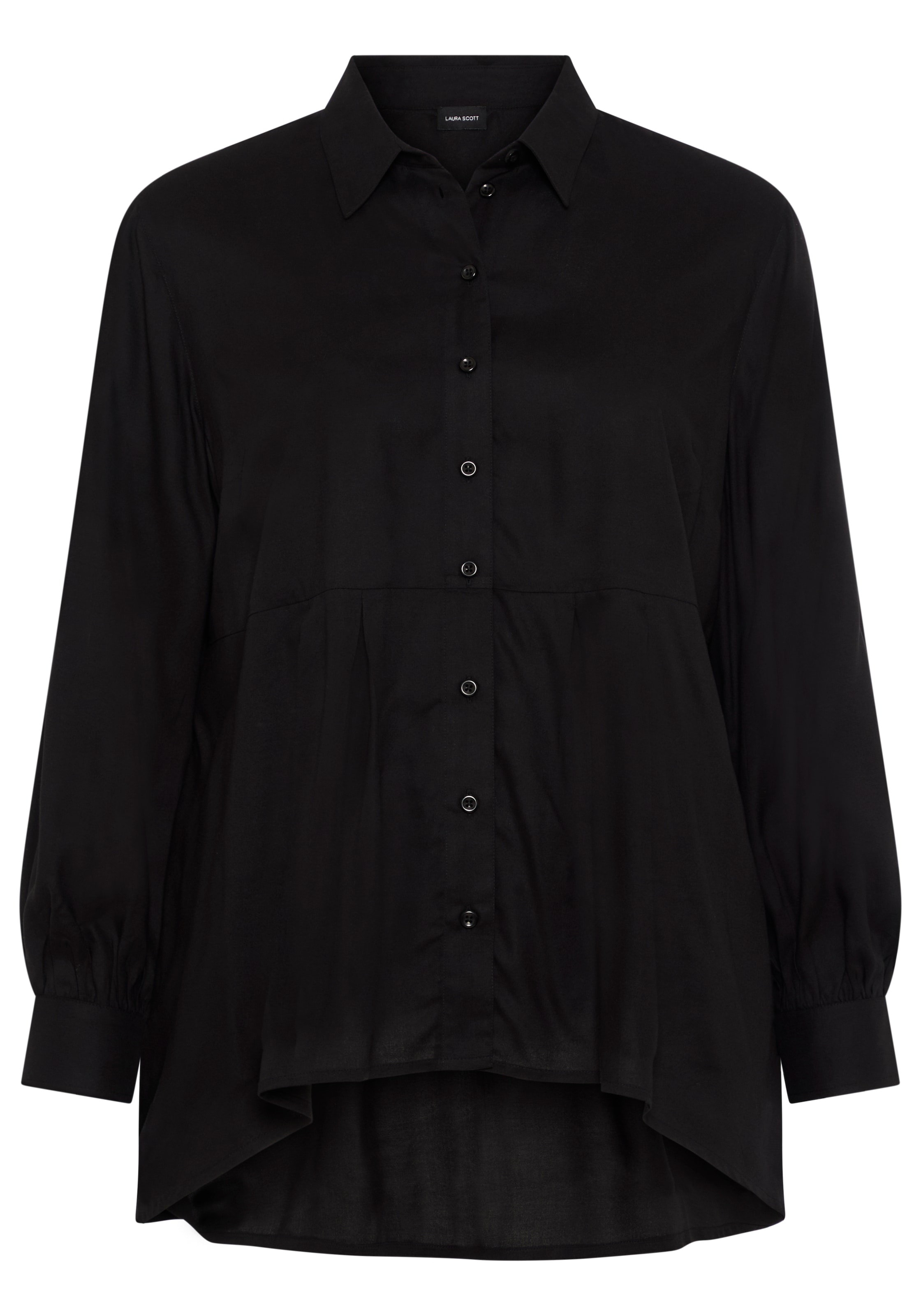 Laura Scott CURVE Longbluse »Große Größen« femininer Stil, aus Viskose, unifarbene Optik, mit Knöpfen