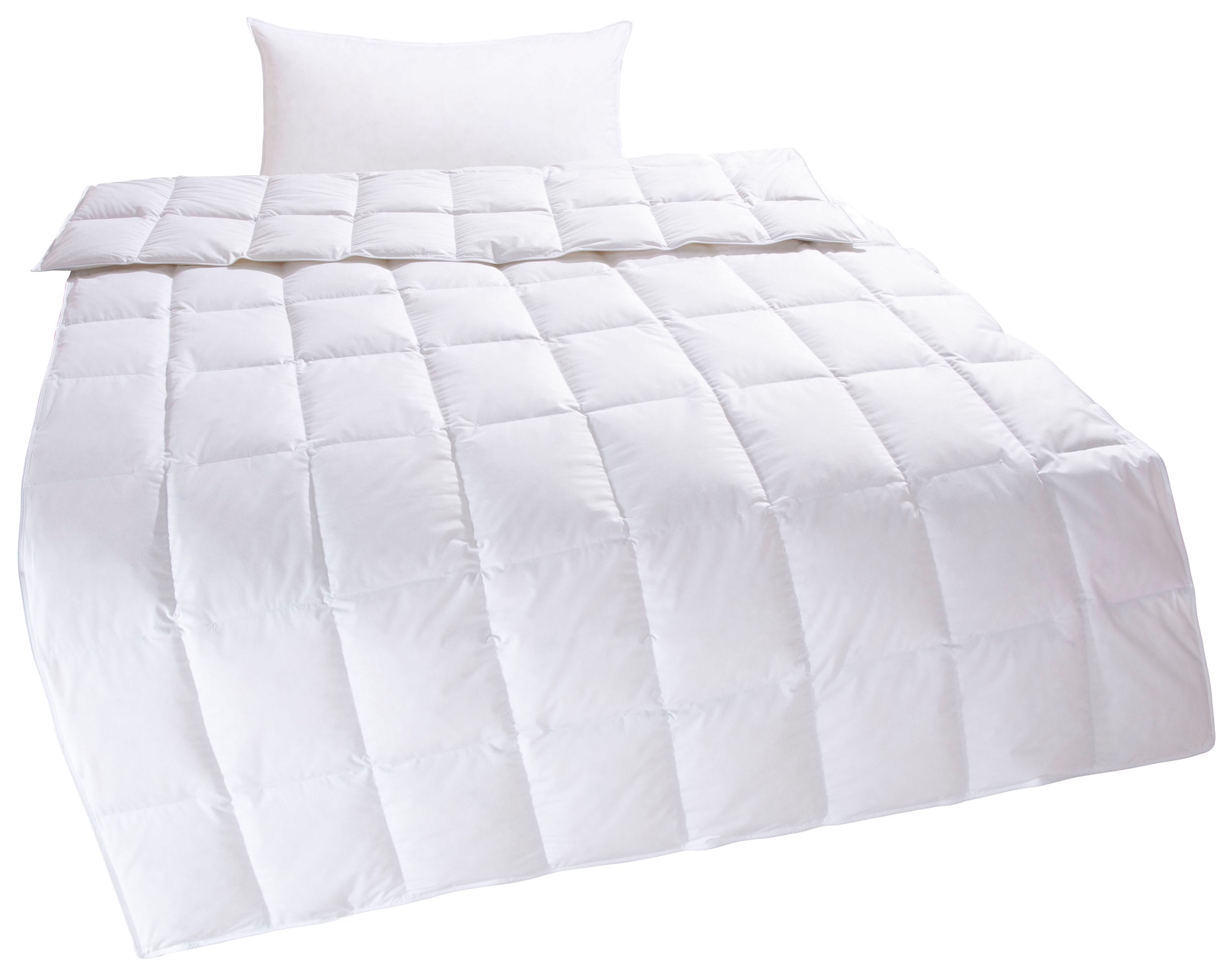 OTTO home Federbettdecke + Kopfkissen »Irah Bettdecke 135x200 cm, 155x220 cm« Set mit Kissen 80x80 cm, Sommer, Winter, Made in Germany