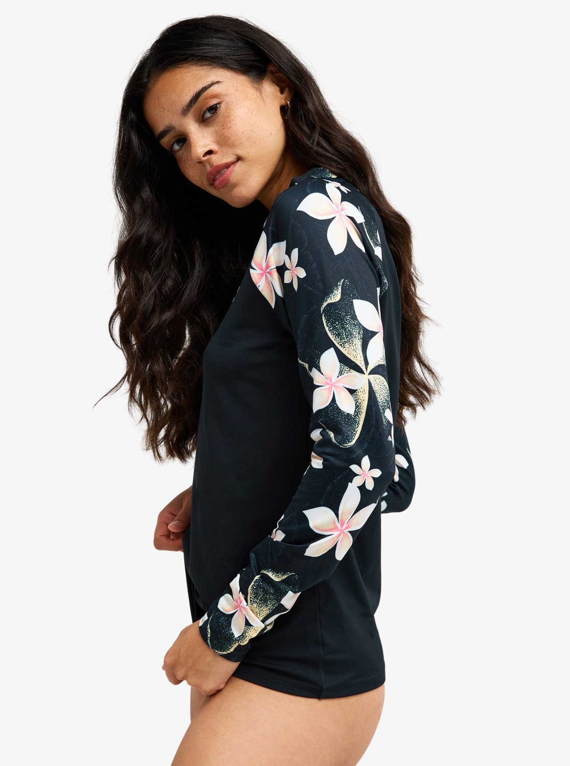 Roxy Strandshirt »LS LYCRA« Kurzarm-Design, mit Rundhalsausschnitt, aus Polyester und Elasthan