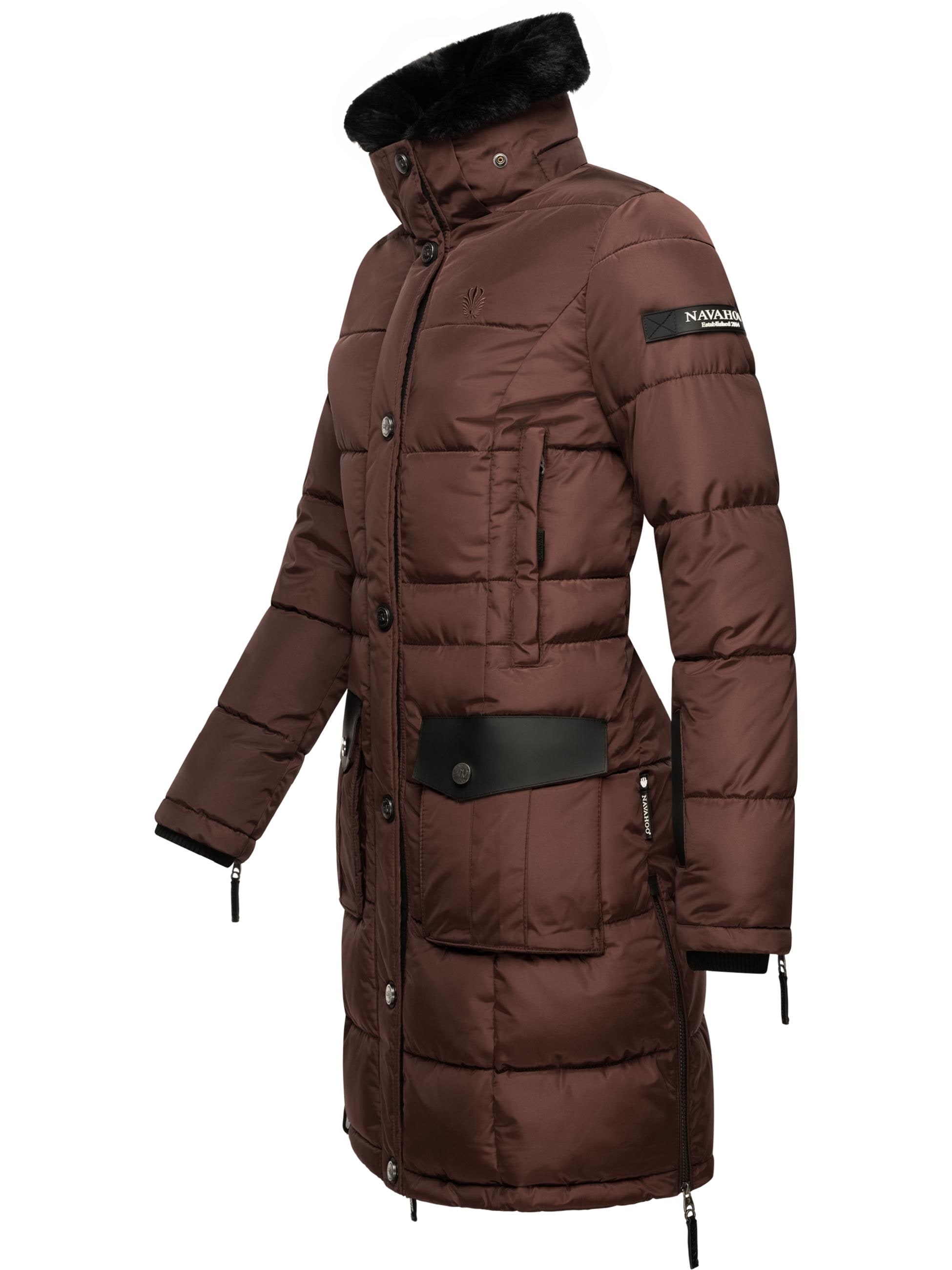 Navahoo Steppmantel »Steppmantel Sinja«, stylischer Winter Parka mit edlem Fellimitat