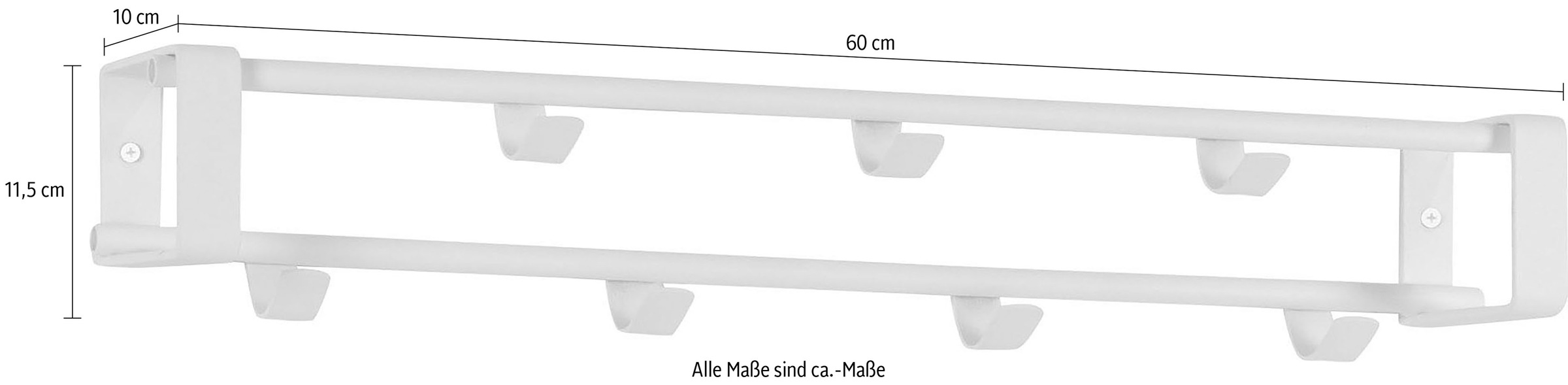 Spinder Design Garderobenhalter »Rex Garderobenhakenleiste«, Metall, Breite 60 cm, 7 Haken