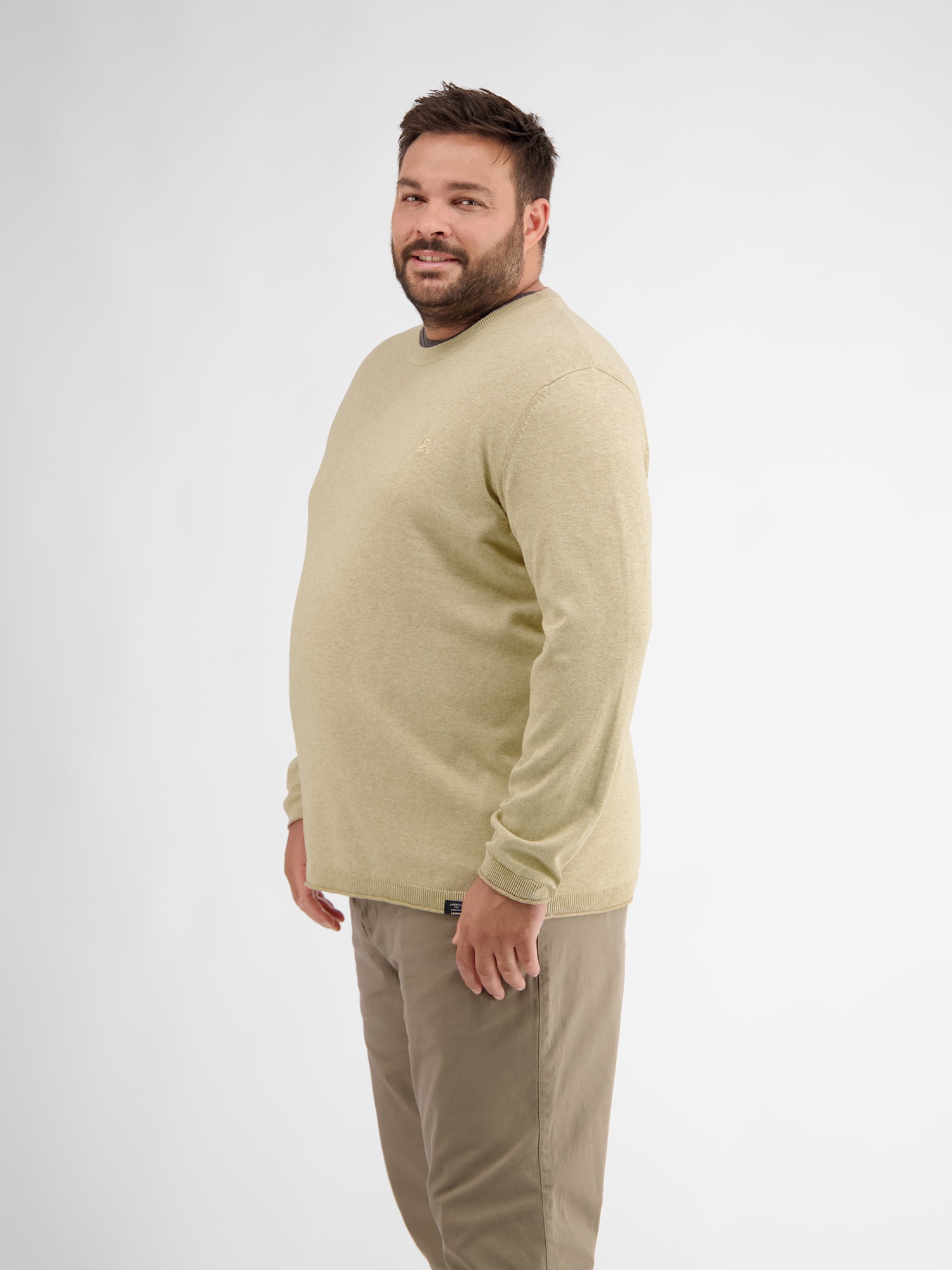 LERROS Strickpullover »LERROS Flachstrickpulloer mit Rundhalsausschnitt«