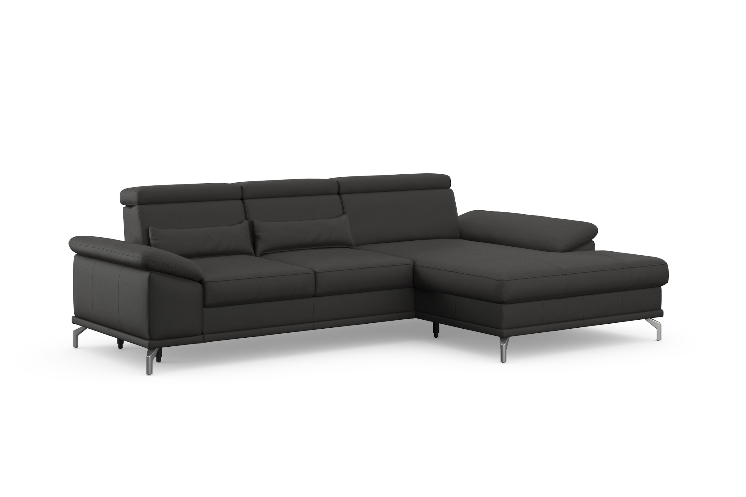 sit&more Ecksofa »Cabrio L-Form, B: 295 cm, mit Sitztiefen-, Arm- & Kopfteilverstellung« Leder, 2 Nierenkissen, Federkern, optional Schlaffunktion und Stauraum