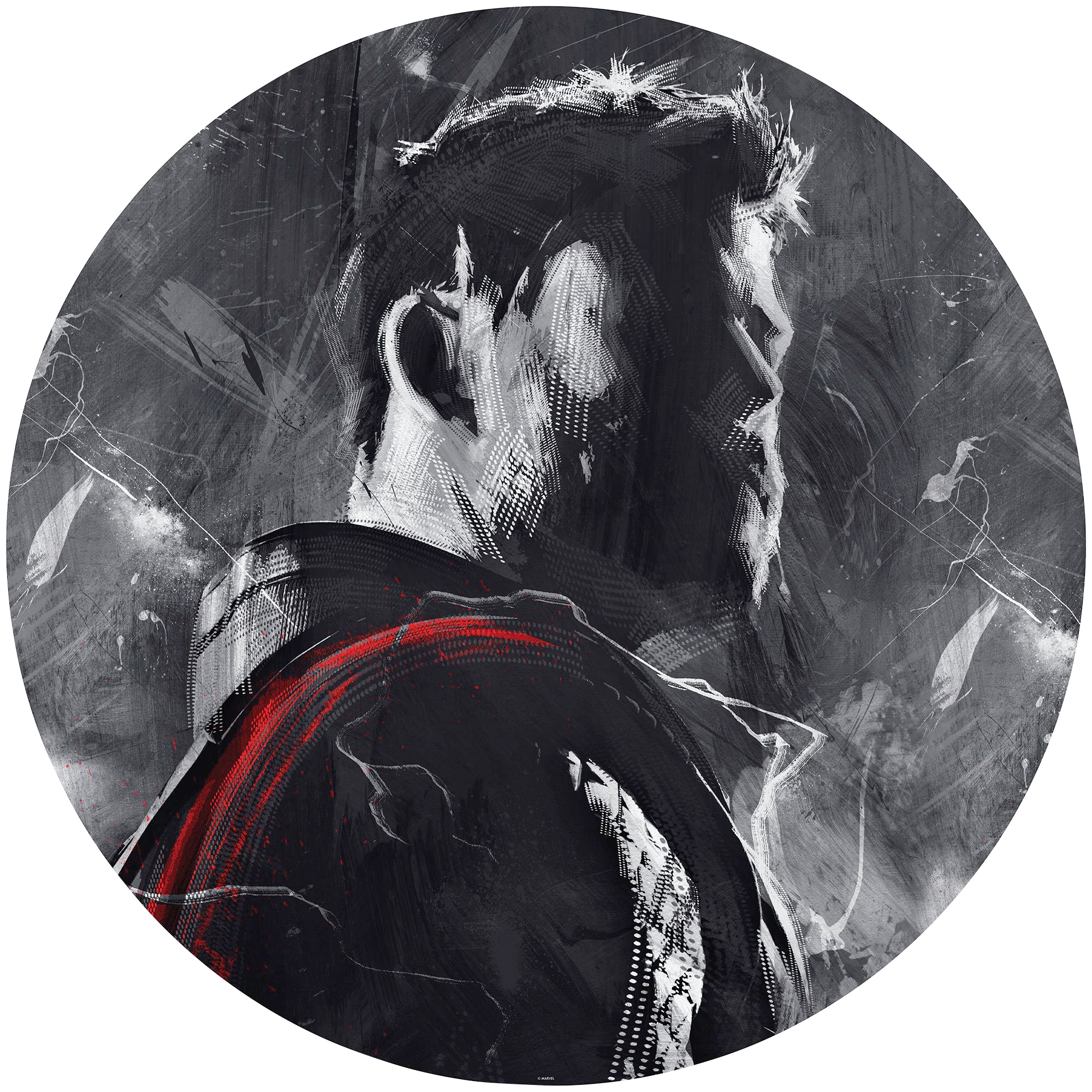 Komar Fototapete »Avengers Painting Thor«, 125x125 cm (Breite x Höhe), rund und selbstklebend