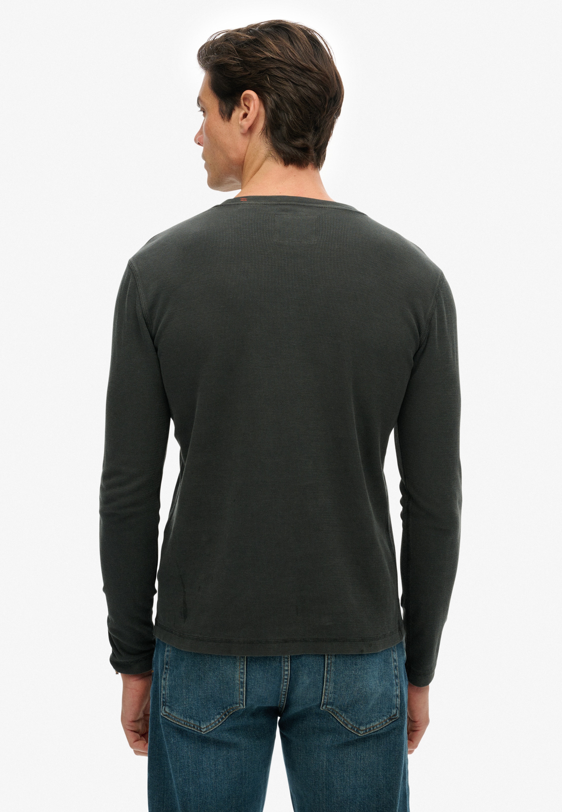 Superdry Langarmshirt »WAFFLE LONG SLEEVE HENLEY TOP«