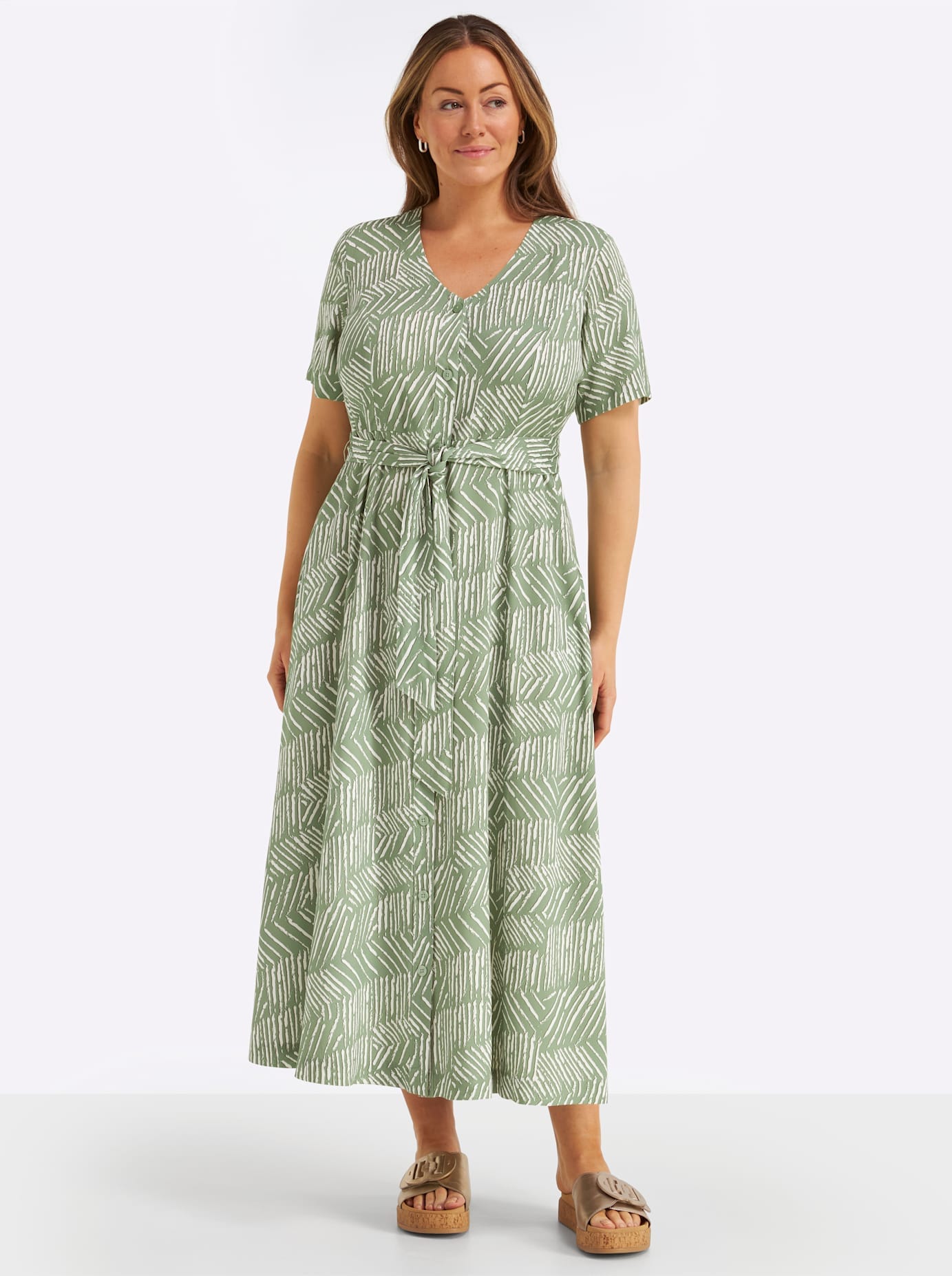 Sheego Maxikleid »Kleid« Nahttasche