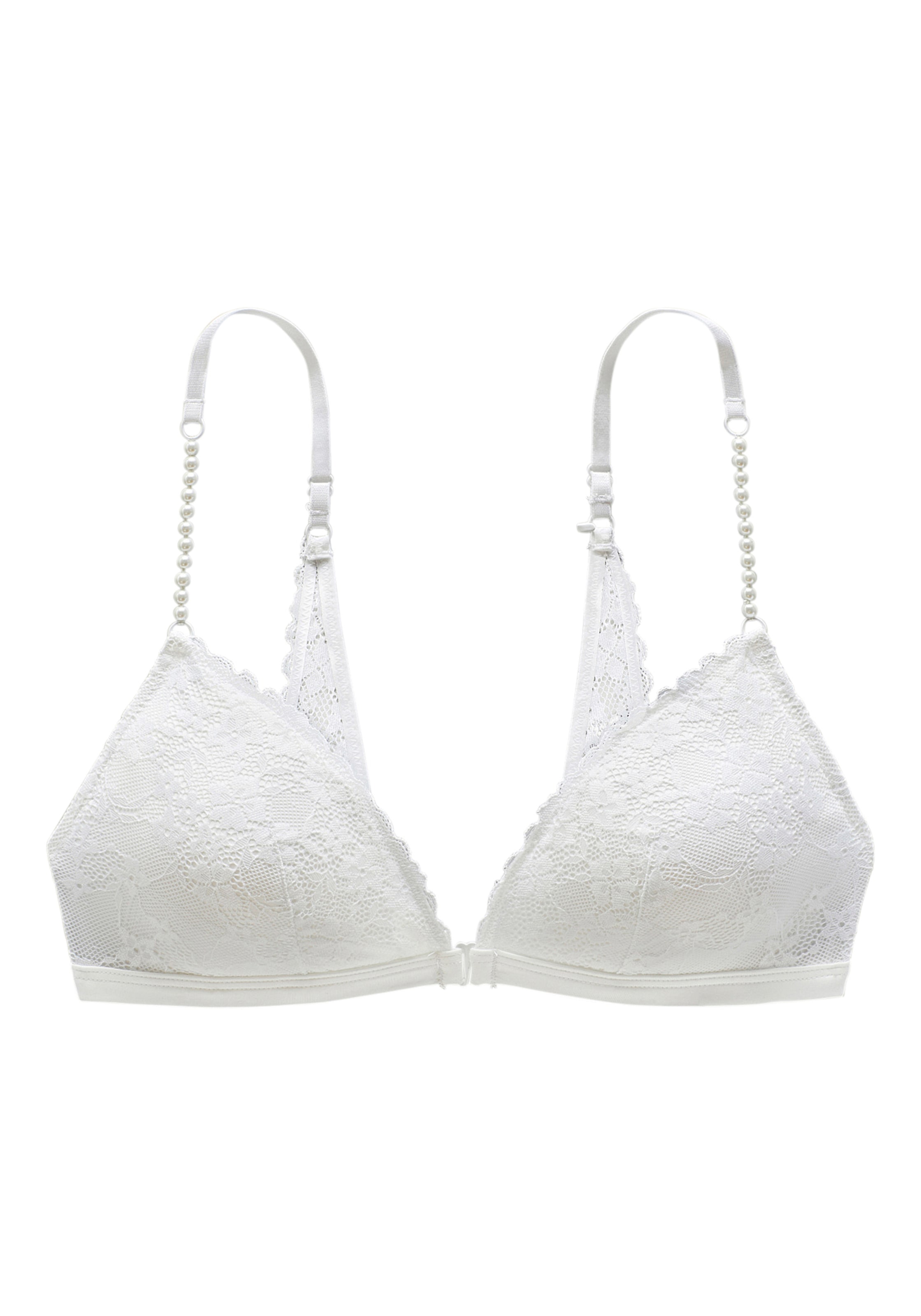 LASCANA Bralette, ohne Bügel mit extravaganten Perlen-Trägern, sexy Dessous
