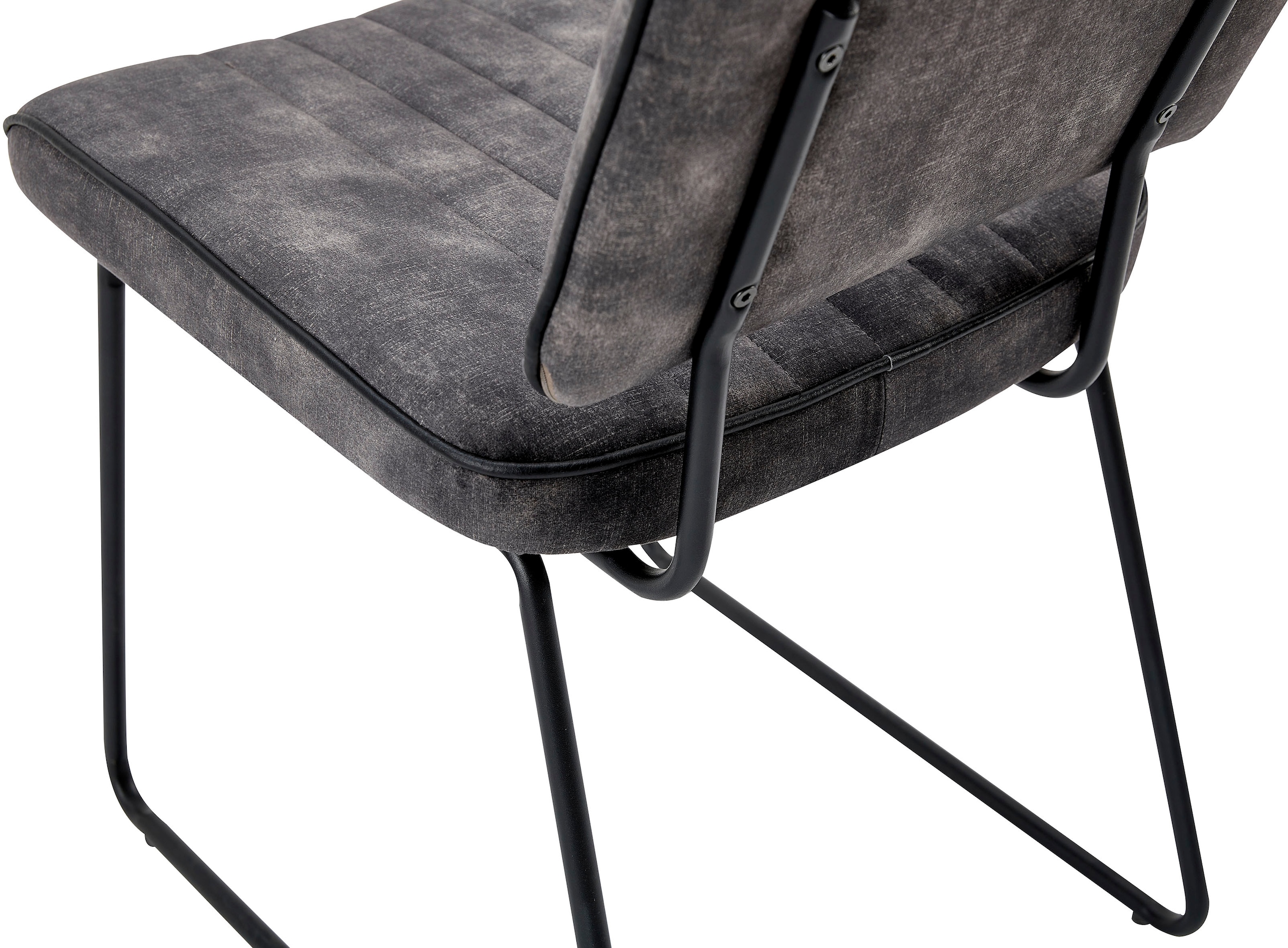 byLIVING Kufenstuhl »Liam 4er-Set«, (Set), 4 St., Samtvelours-Vintage, moderner Stuhl im praktischen 4er-Set mit Metallgestell