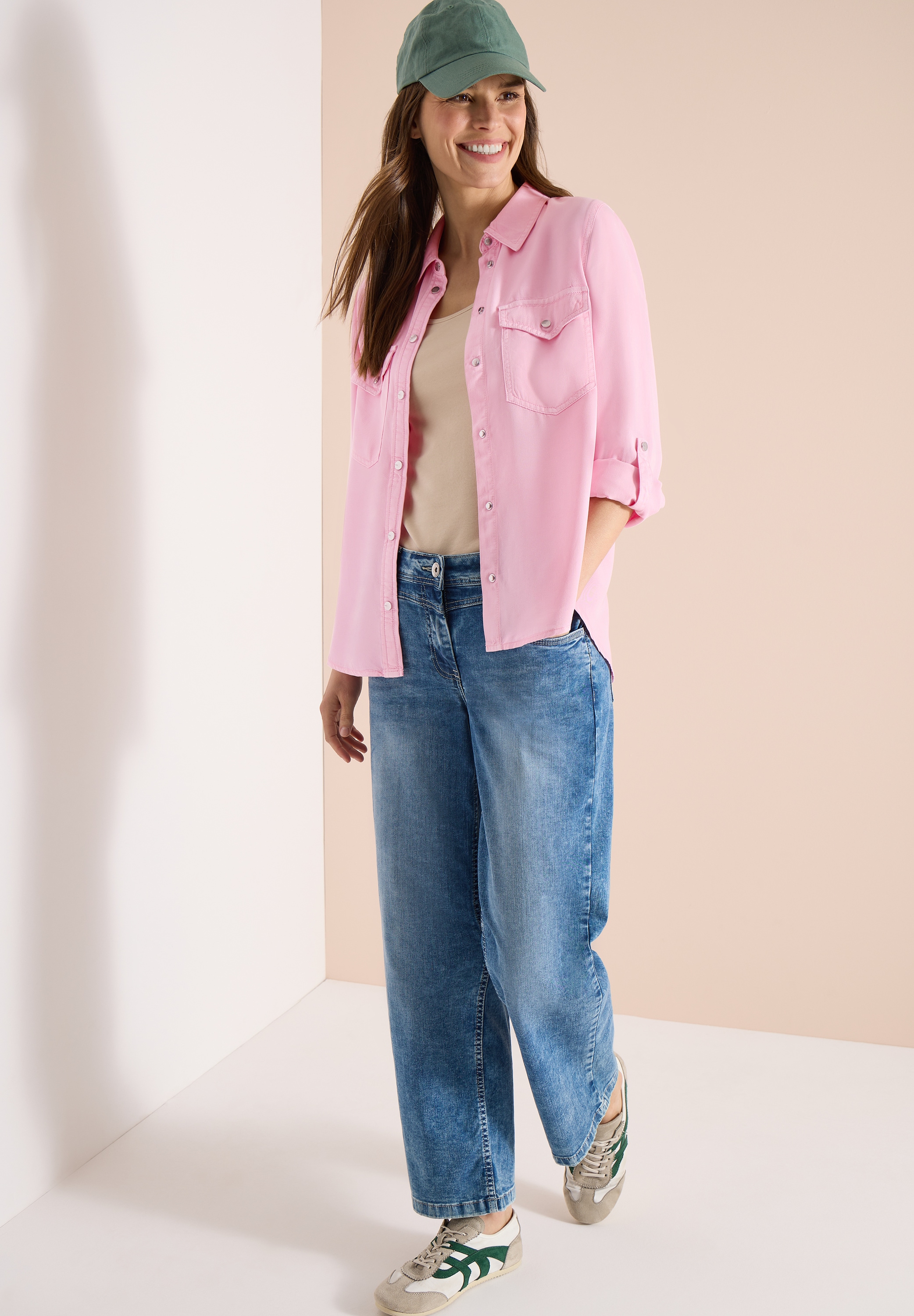 Cecil Langarmbluse mit Brust Tasche