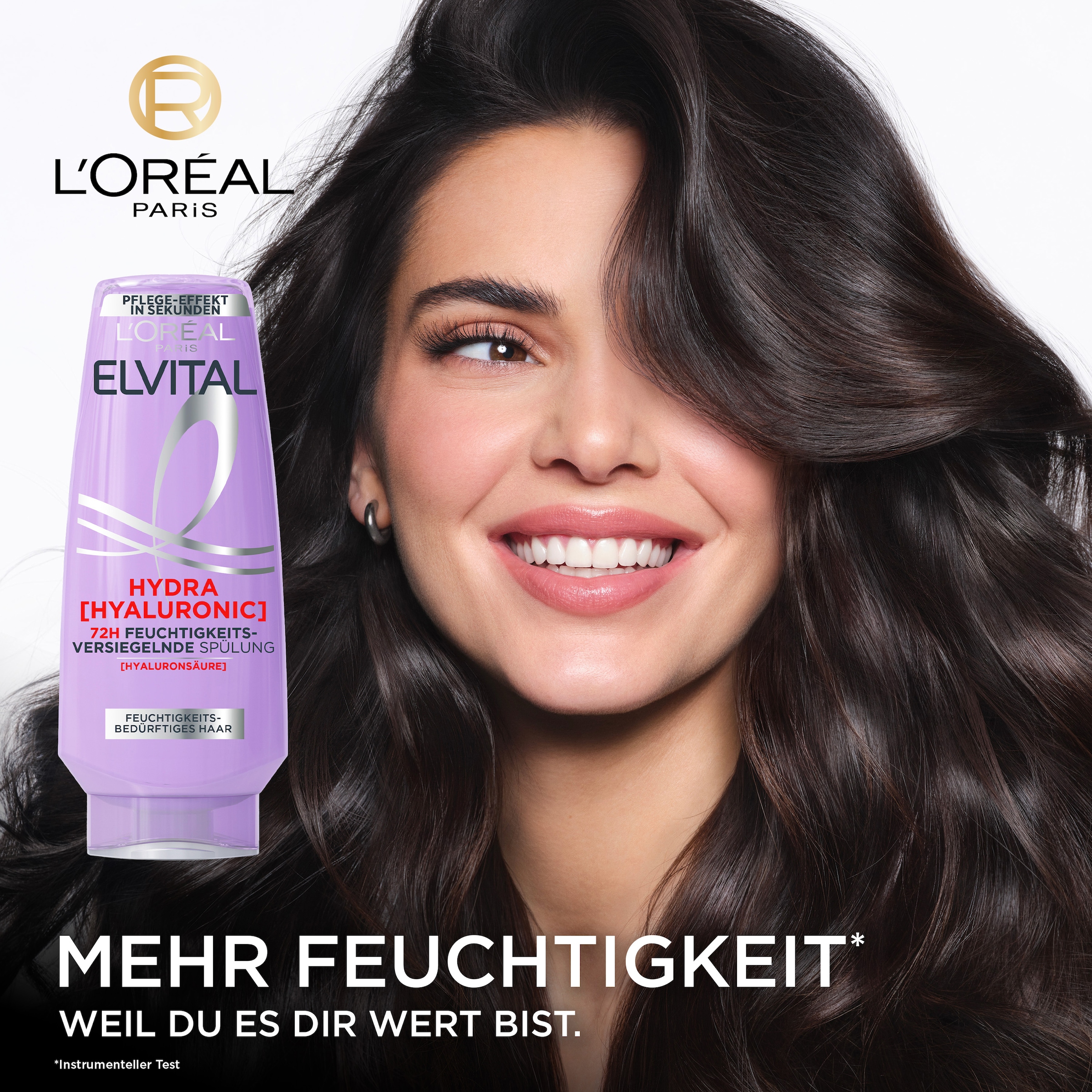L'ORÉAL PARIS Haarspülung »L'Oréal Paris Elvital Hydra [Hyaluronic] Spülung« Hyaluronsäure für trockenes Haar, spendet 72h lang Feuchtigkeit.