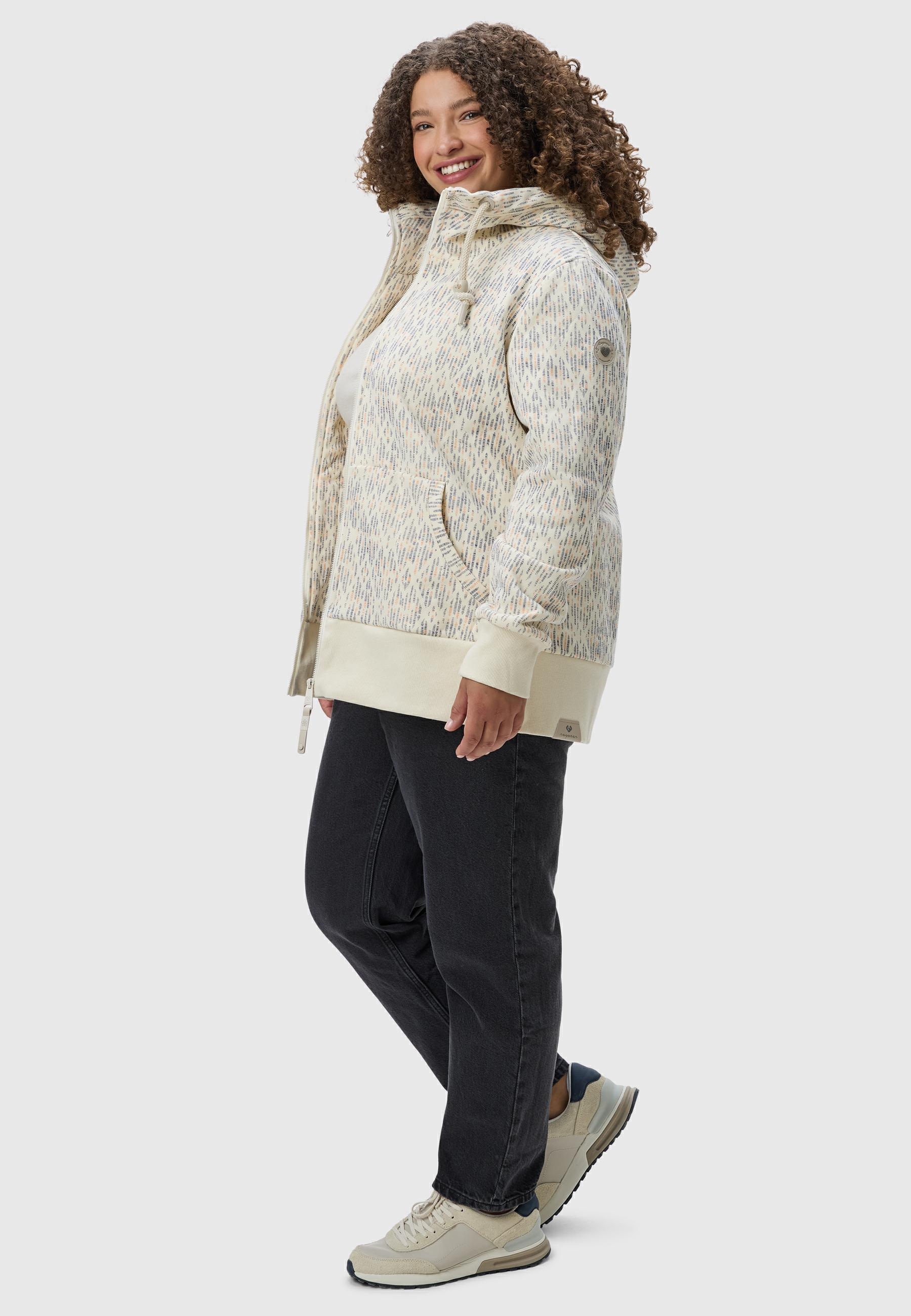 Ragwear Sweatjacke »Sweatjacke Neska Print Zip Plus«, Cooler Damen Zip-Hoodie mit Kapuze und Print