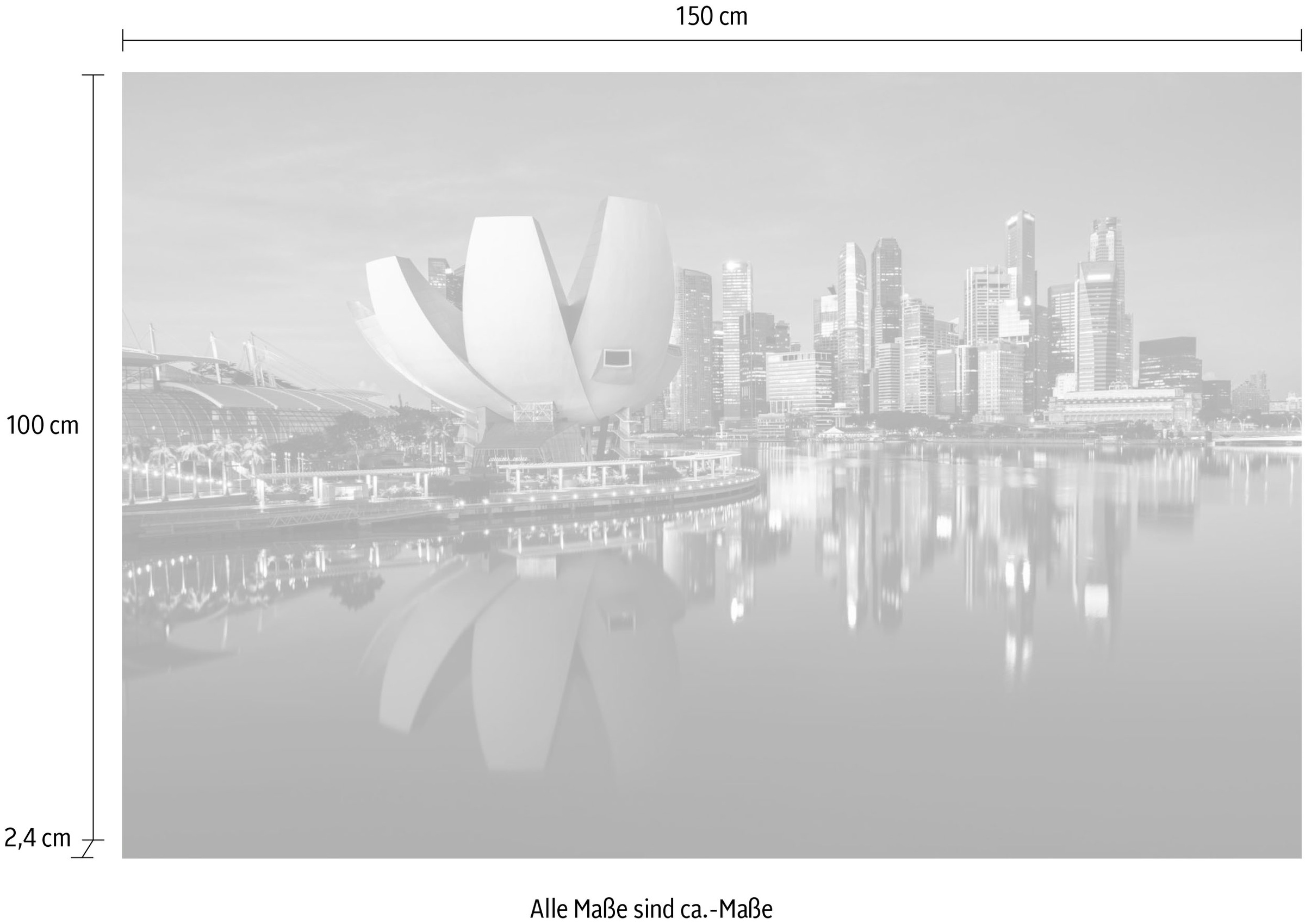 queence Acrylglasbild »Am Wasser«, Elemente der Architektur-Gebäude-Städte-Skyline, Fine Art-Print in Galeriequalität