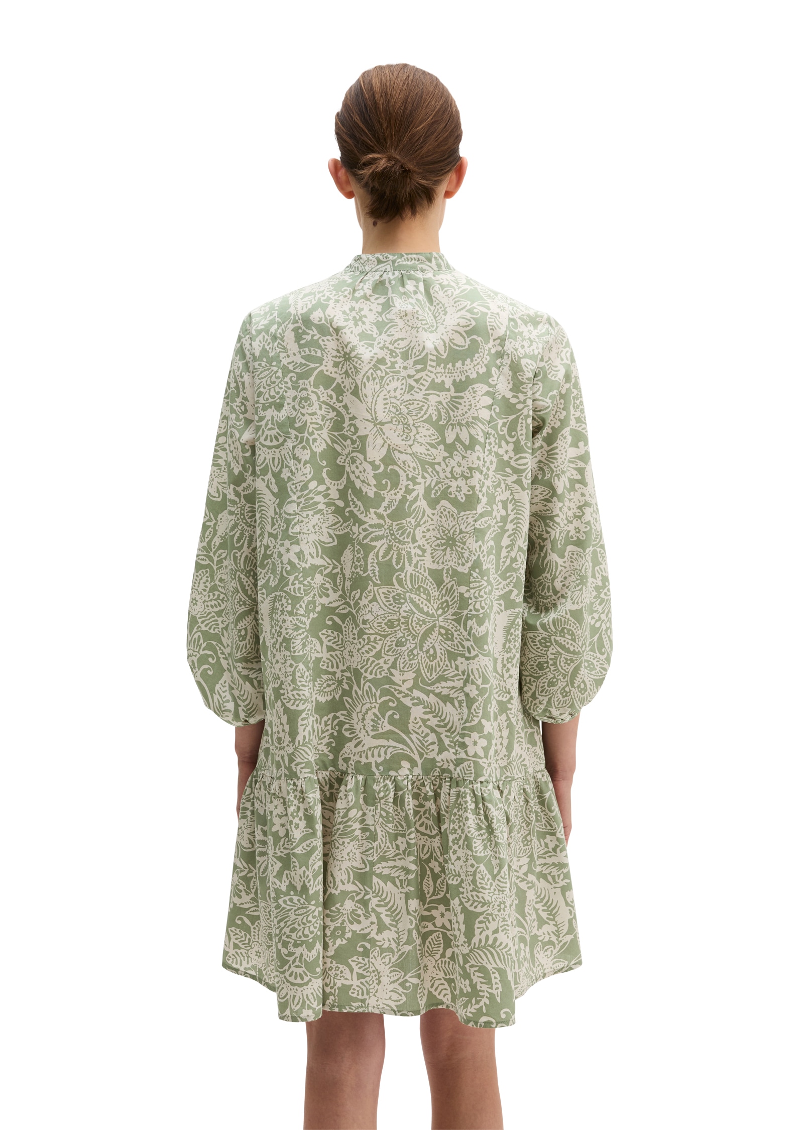 Marc O'Polo Sommerkleid Eingrifftaschen loose fit aus bedrucktem Light-Popeline, ungefüttert