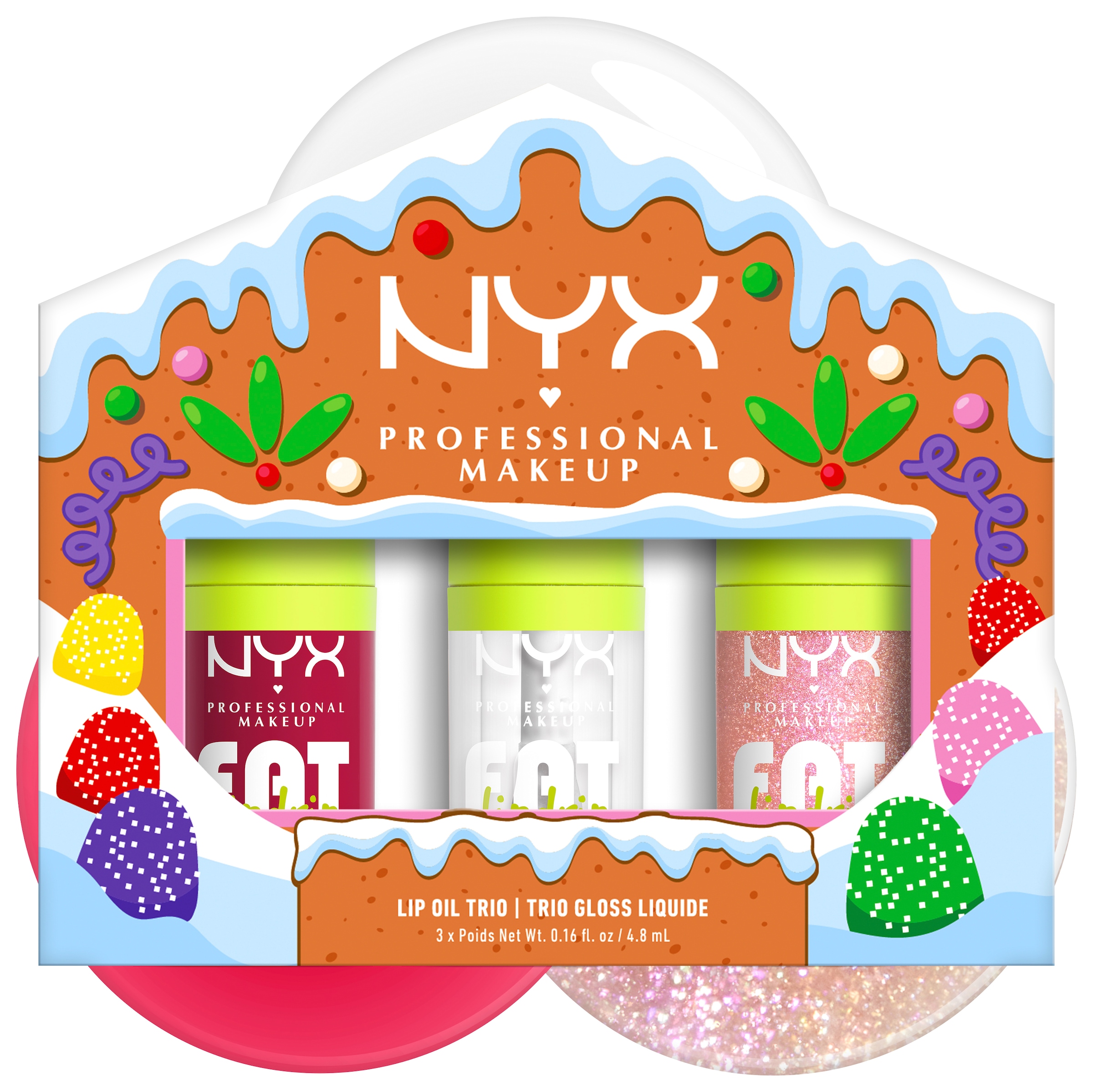 NYX PROFESSIONAL MAKEUP Lipgloss »HOLIDAY 2025 FAT OIL TRIO KIT« mit 3 Fat Oil Lip Drip Lipgloss