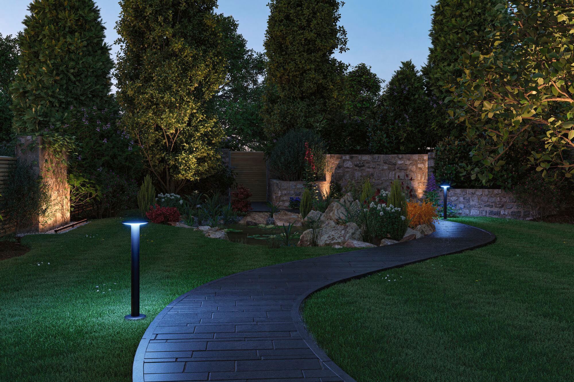 Paulmann LED Pollerleuchte »Outdoor Plug & Shine Plate RGBW IP44«, 1 flammig, ZigBee, IP44 RGBW