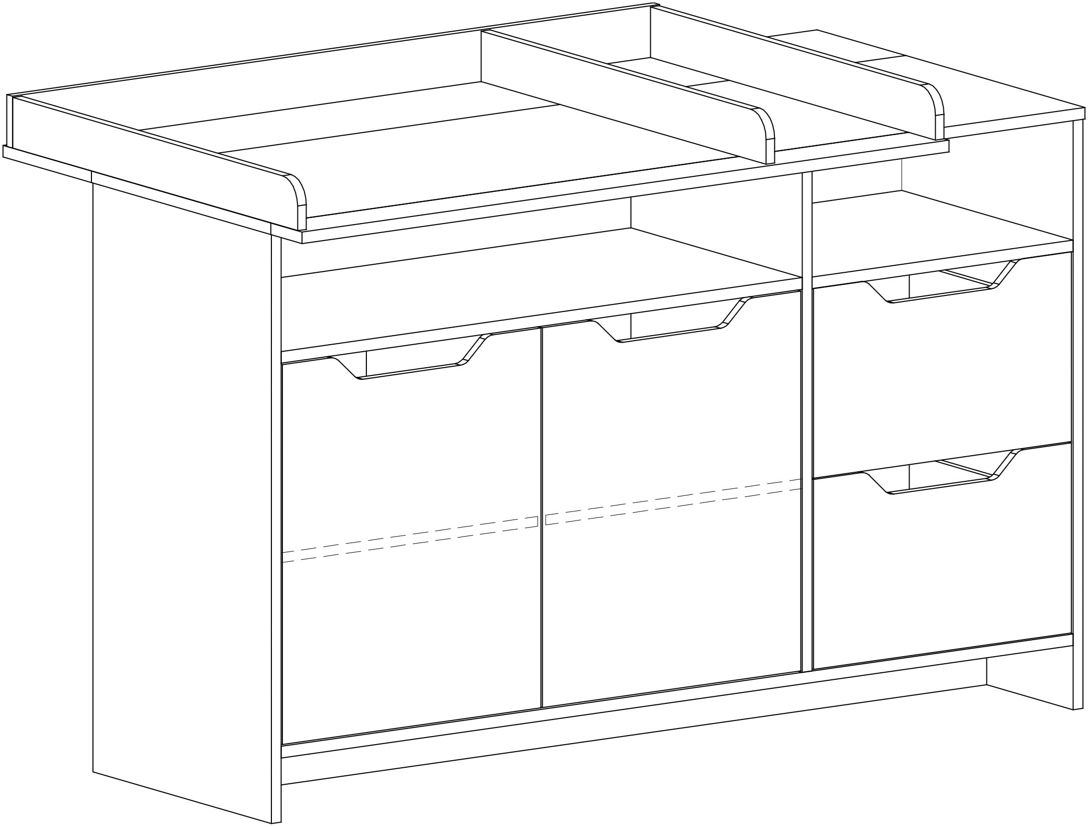 arthur berndt Wickelkommode »Wickelkommode »Maxim« mit abnehmbarem Wickelaufsatz«, bis 15 kg, 150 cm
