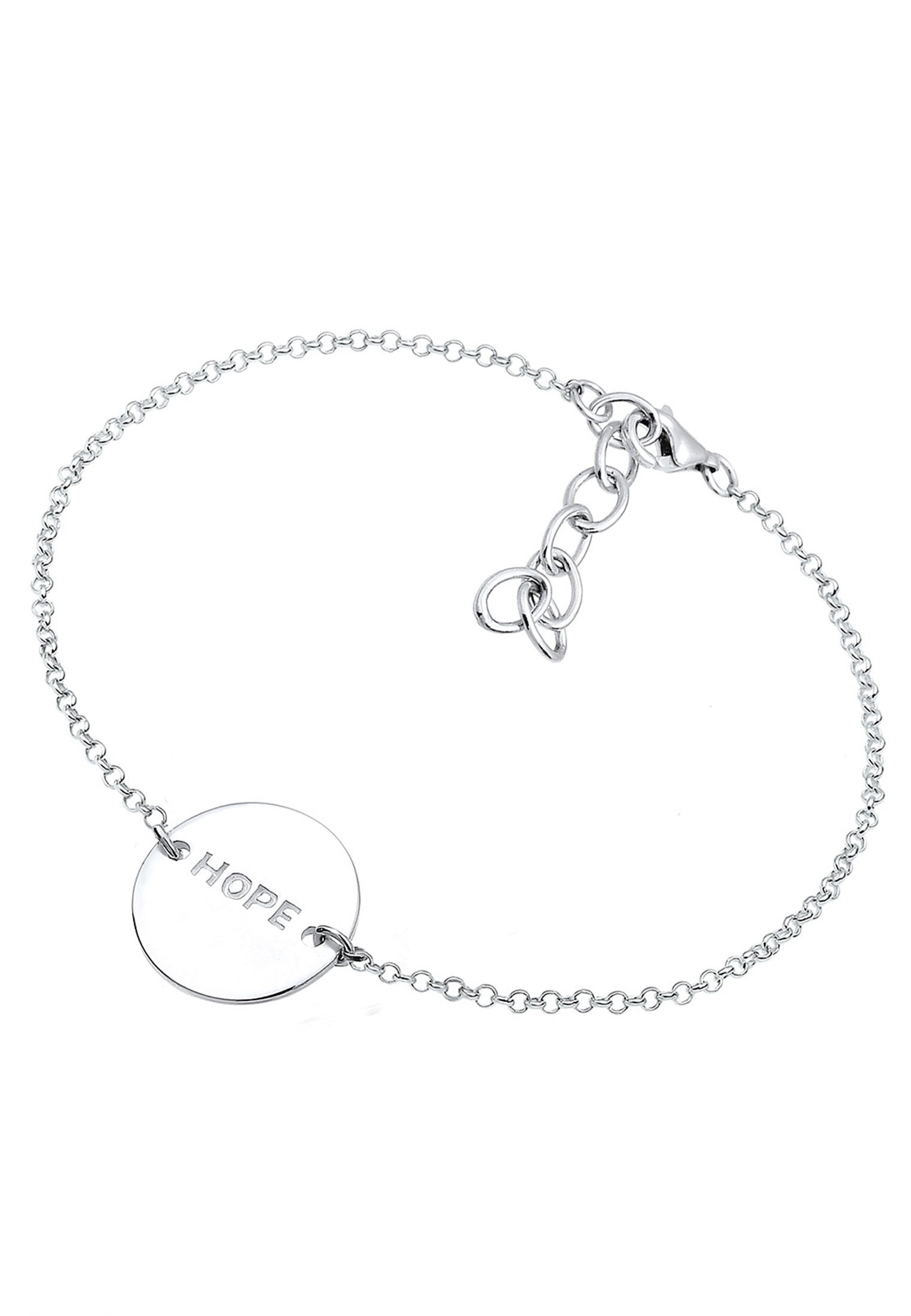 Elli Armkette »Armband Hope-Schriftzug 925 Sterling Silber vergoldet«