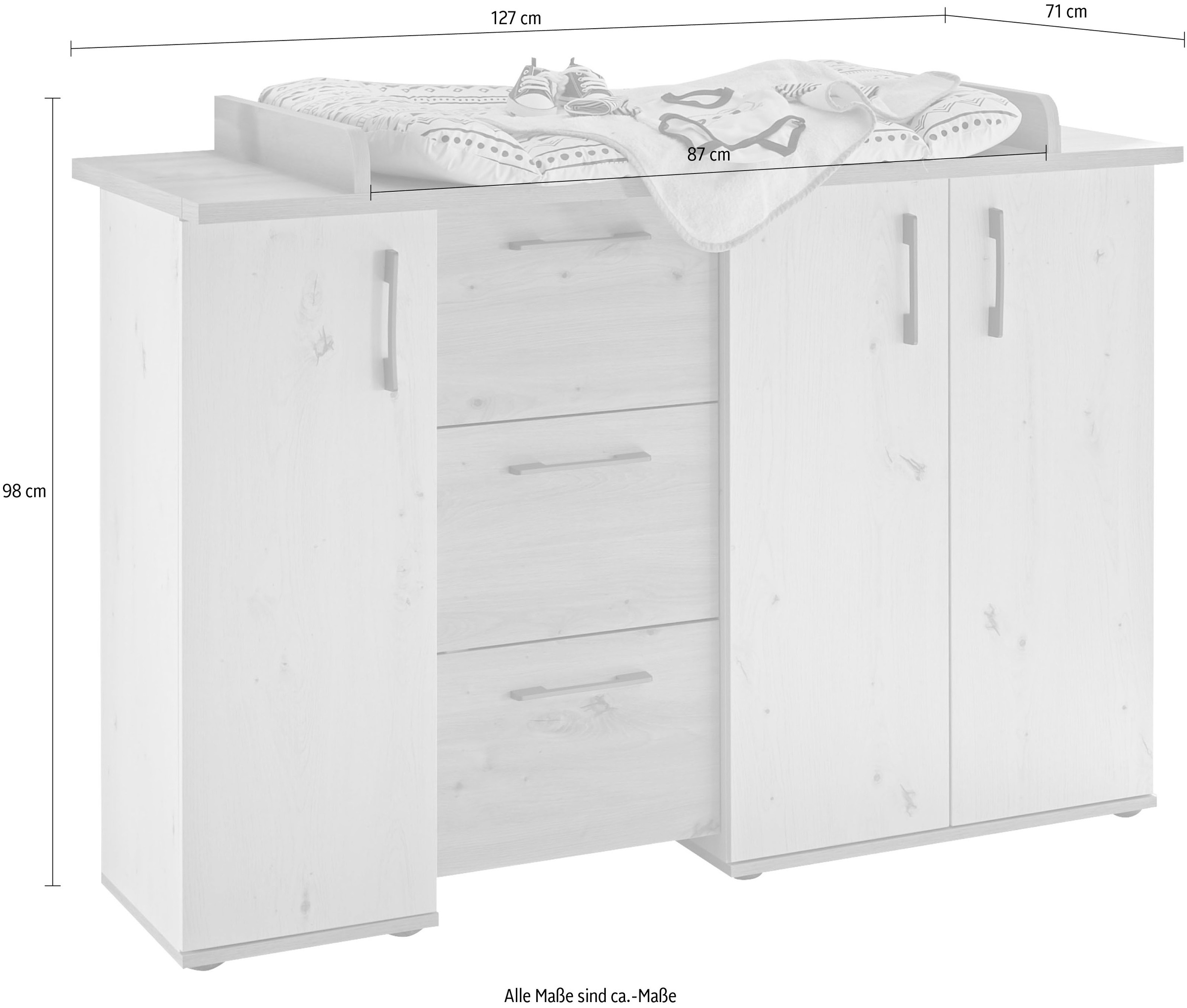 Mäusbacher Wickelkommode »Micha«, bis 50 kg, umbaufähig zur Kommode, 127 cm