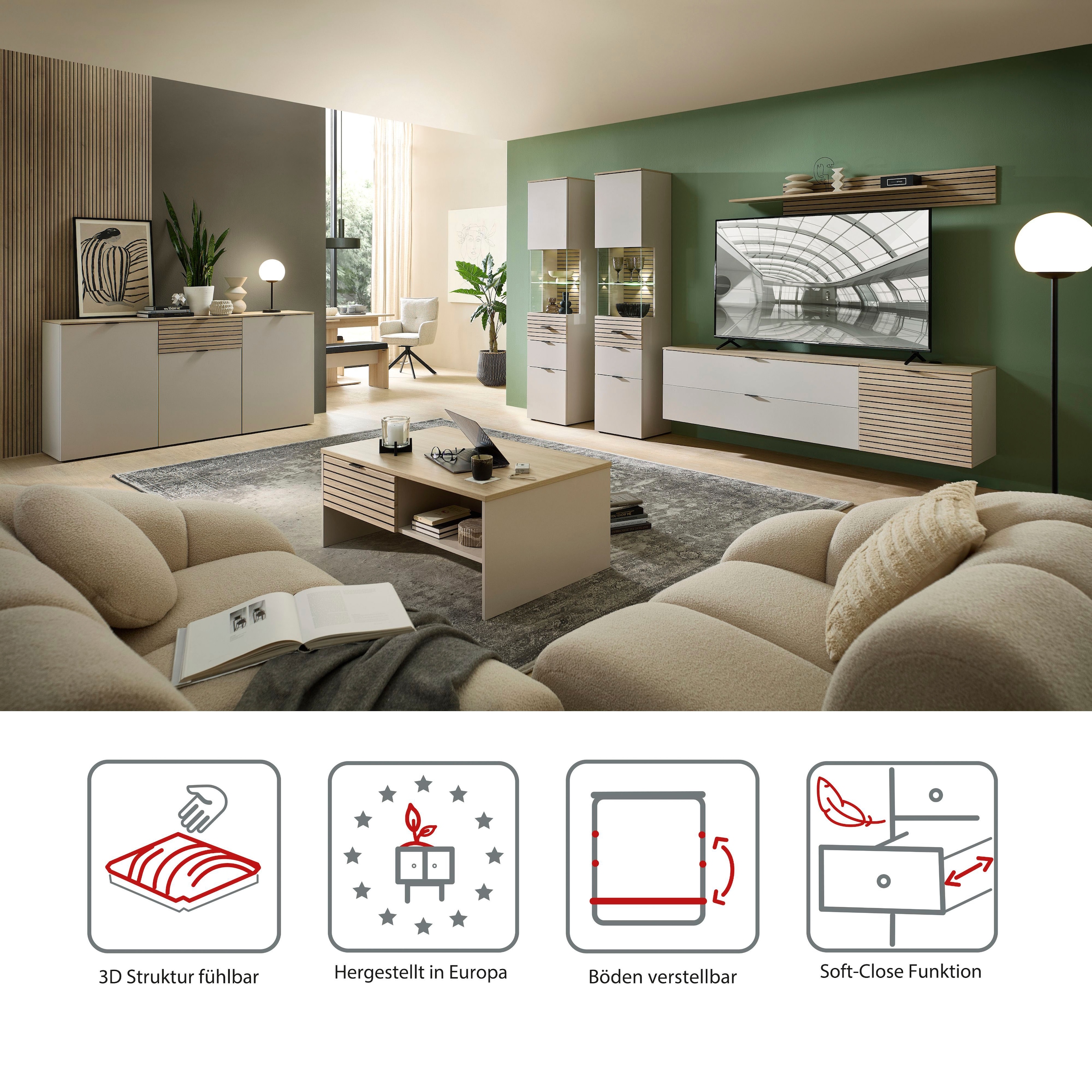 Innostyle Sideboard »INA Sideboard, 180 x 90 x 45 cm (B/H/T)« 1 Stk. tlg.