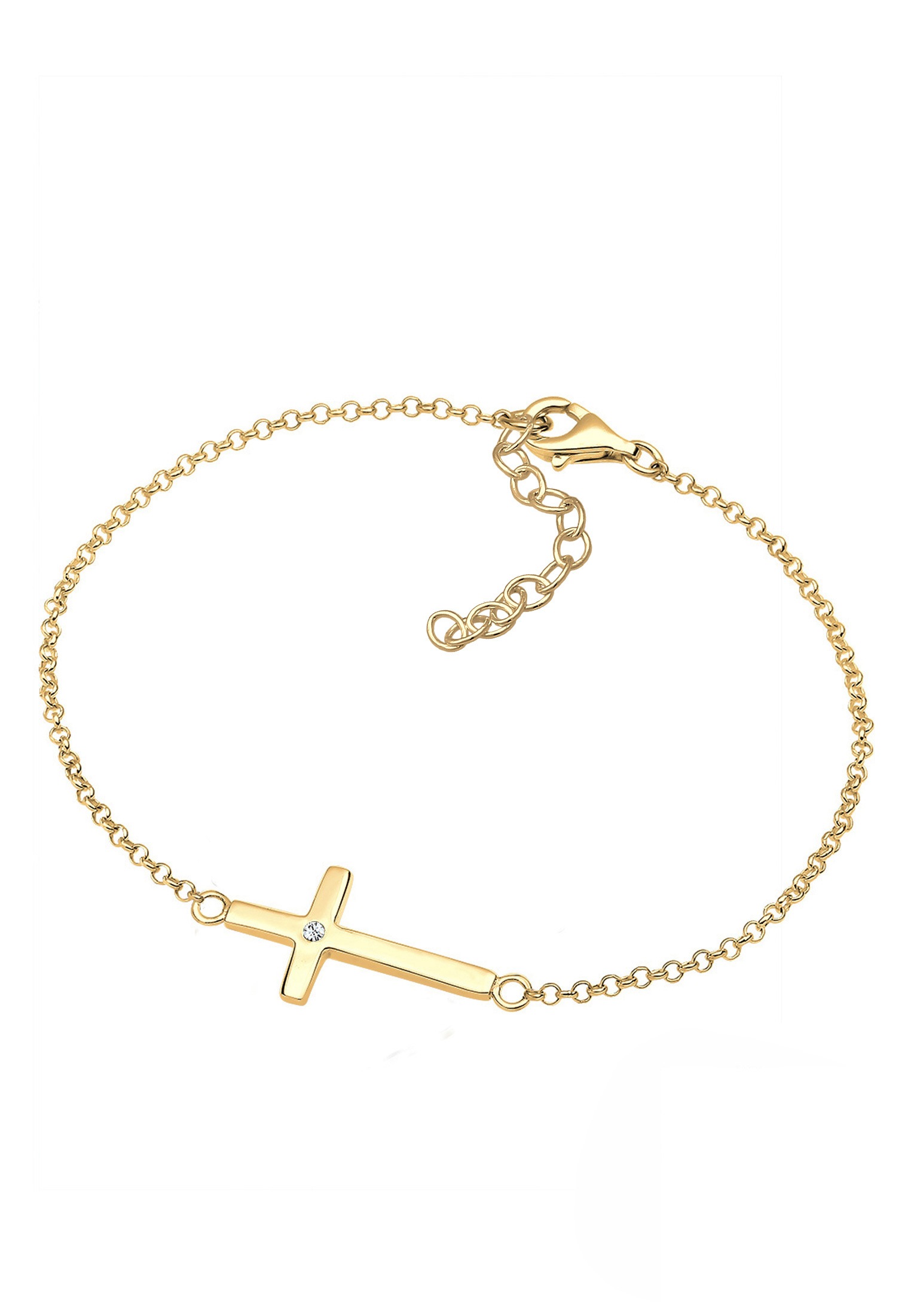 Elli Armkette »Armband Kreuz Kristalle 925 Sterling Silber«