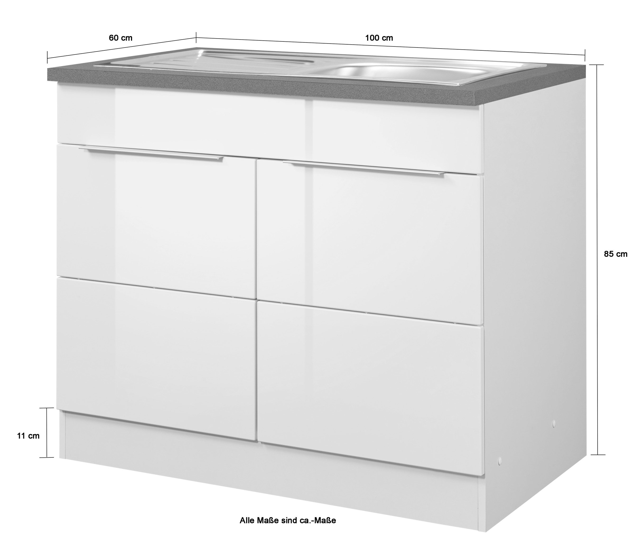 KOCHSTATION Spülenschrank »KS-Brindisi« 100 cm breit, inklusive Einbauspüle