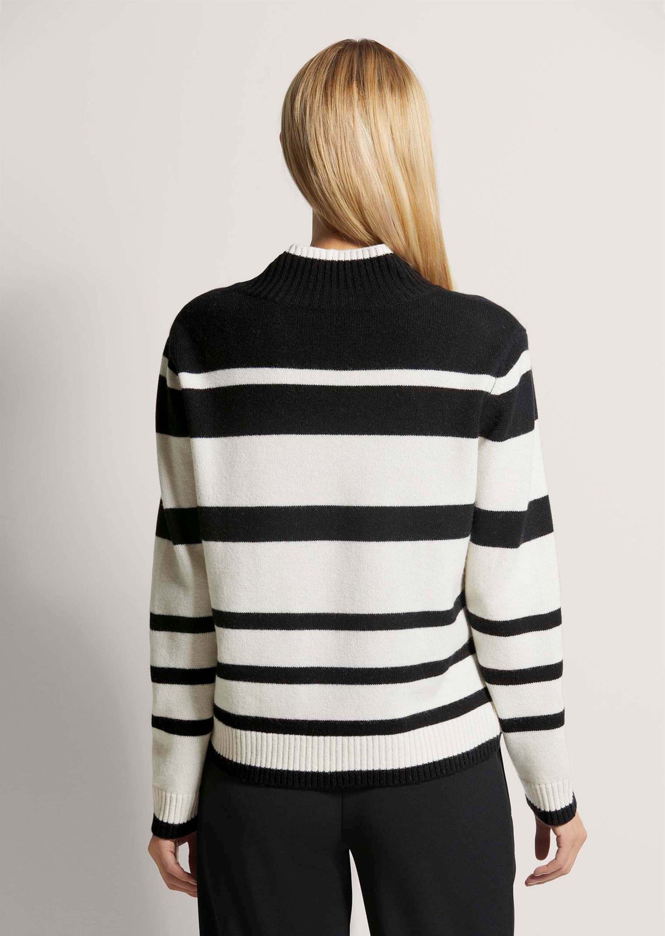 MADELEINE Longpullover »Pullover Rundhals-Pullover im Streifen-Look«