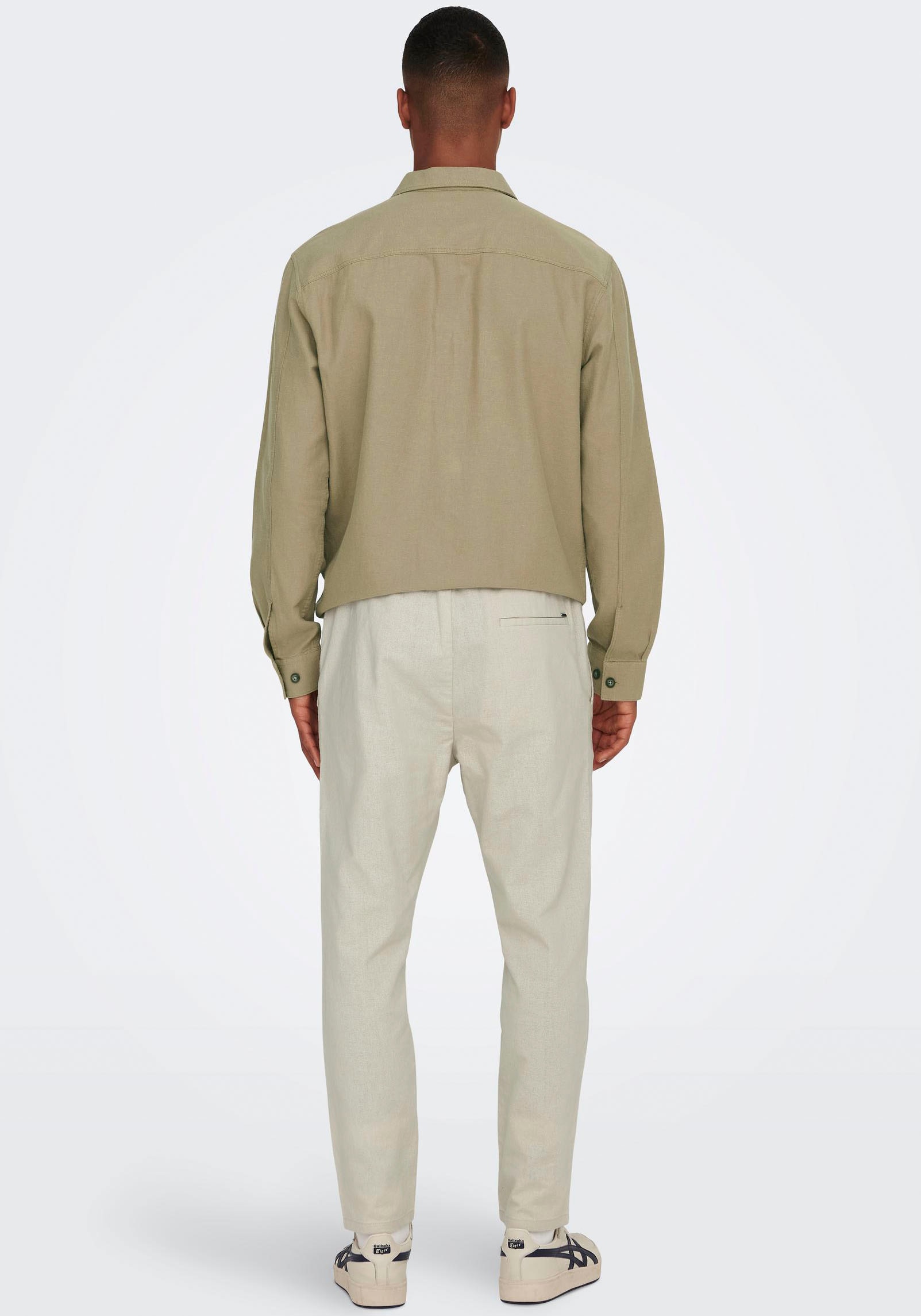 ONLY & SONS Stoffhose »ONSLINUS CROP 0007 COT LIN PNT NOOS«, mit Leinen