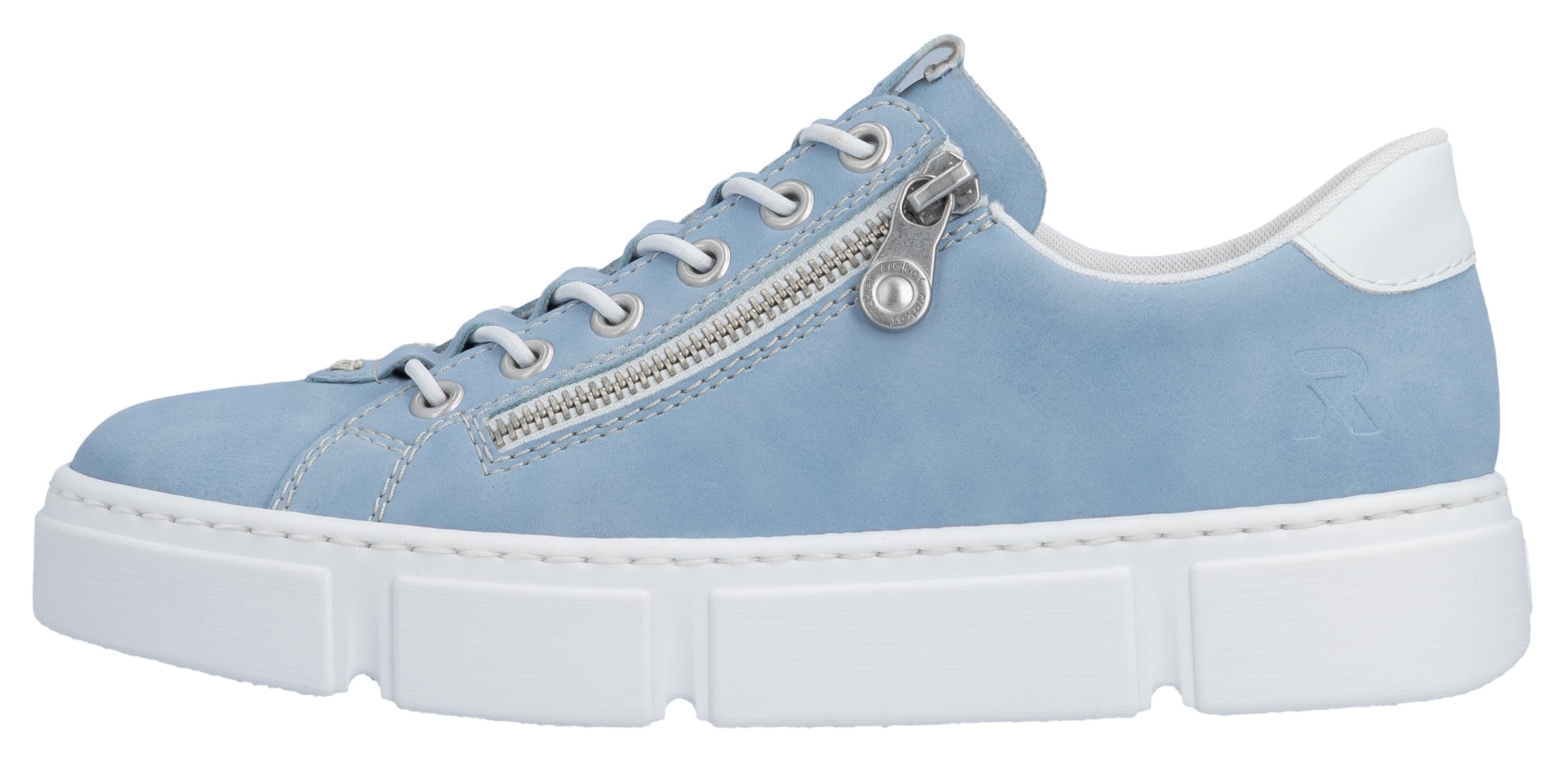 Rieker Slip-On Sneaker  mit Reißverschluss außen, Freizeitschuh, Halbschuh, Schlupfschuh