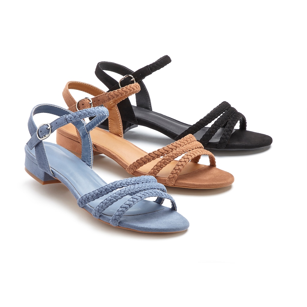 LASCANA Sandale, Sandalette, Sommerschuh mit geflochtenen Riemchen VEGAN