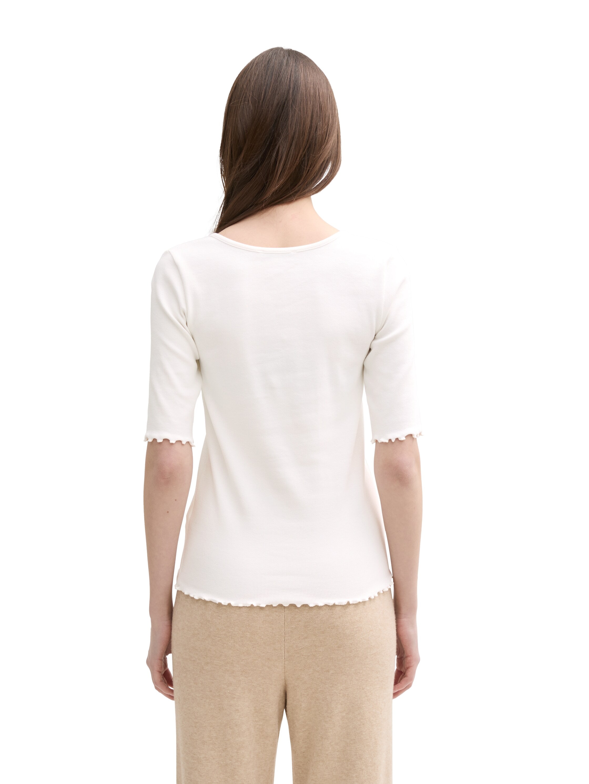 TOM TAILOR Denim T-Shirt, mit Rippstruktur