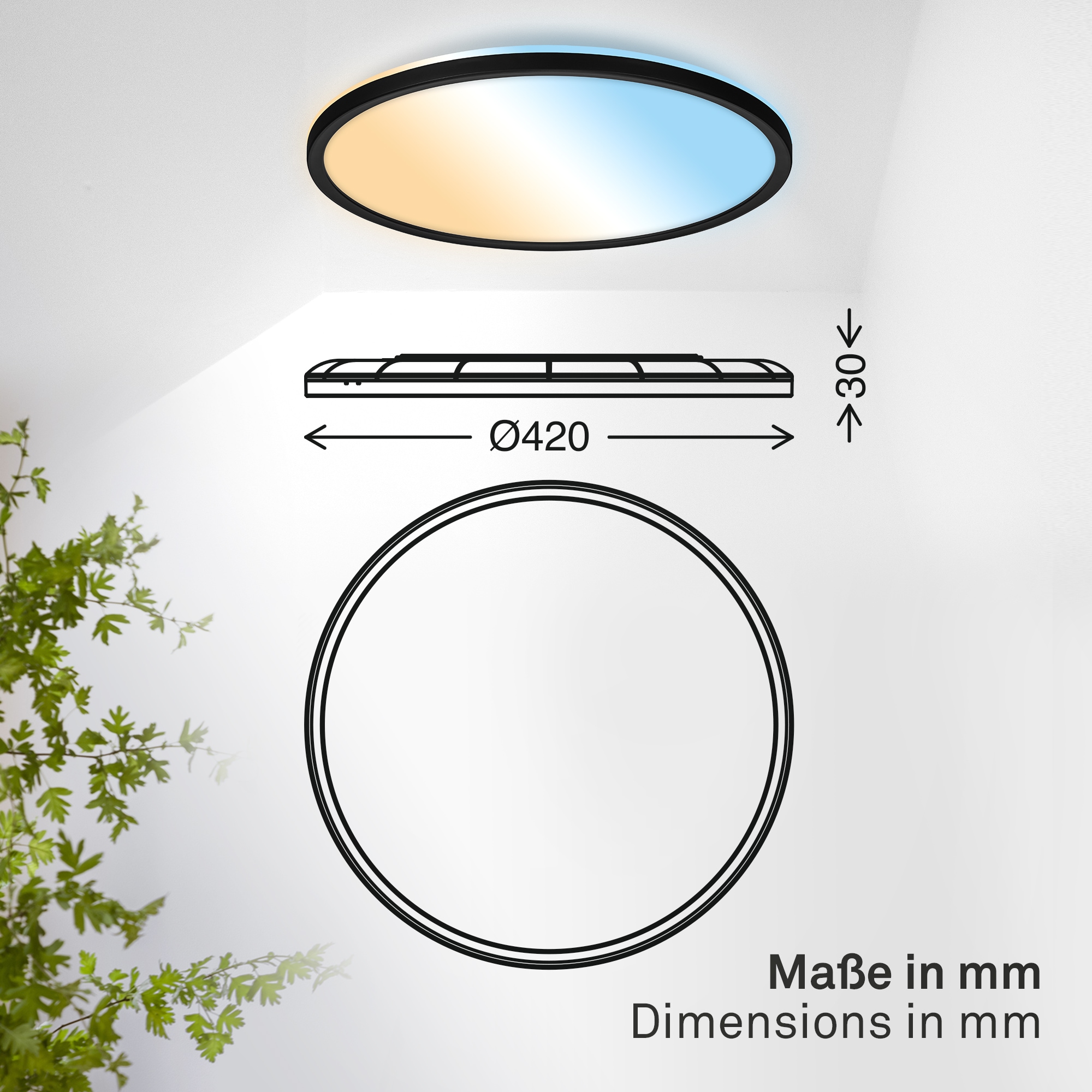 B.K.Licht LED Panel »SHALLOW« LED-Board 1 Stk. warmweiß - kaltweiß 42x3 cm, Badlampe, Badezimmer, Küche, Wohnzimmer