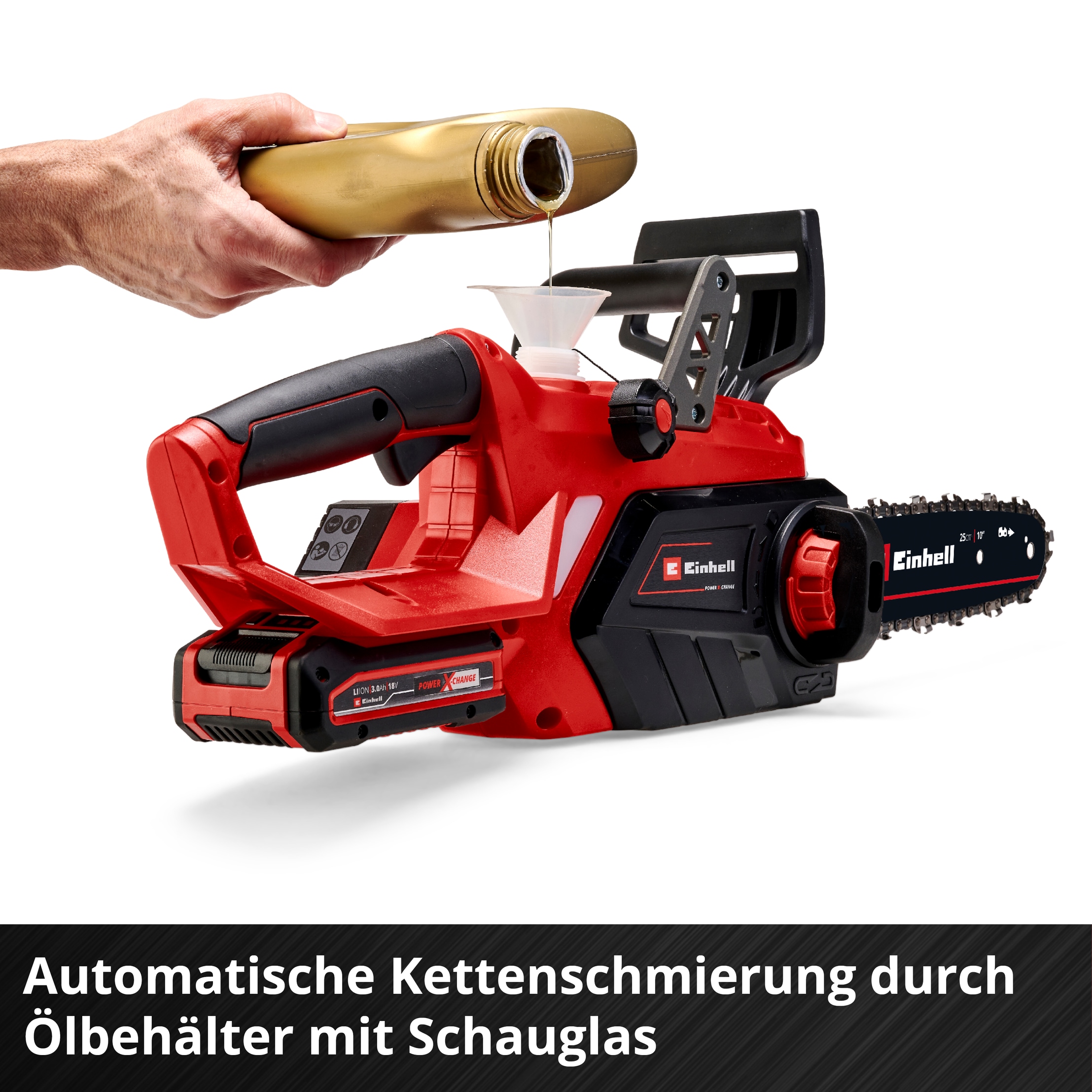 Einhell Akku-Kettensäge »GE-LC 18/25-1 Li Kit (1x3,0Ah)«, (6 tlg.)