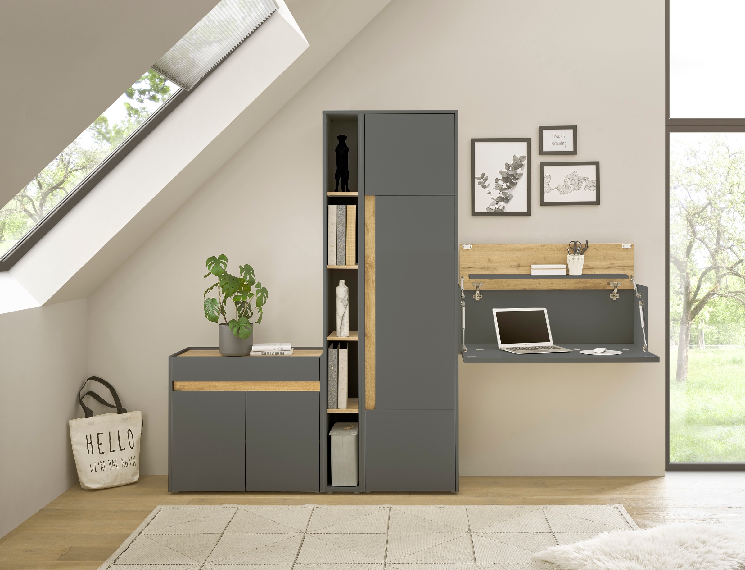 Home affaire Büromöbel-Set »CiTY/GiRON« Set, 4 Stk. tlg.