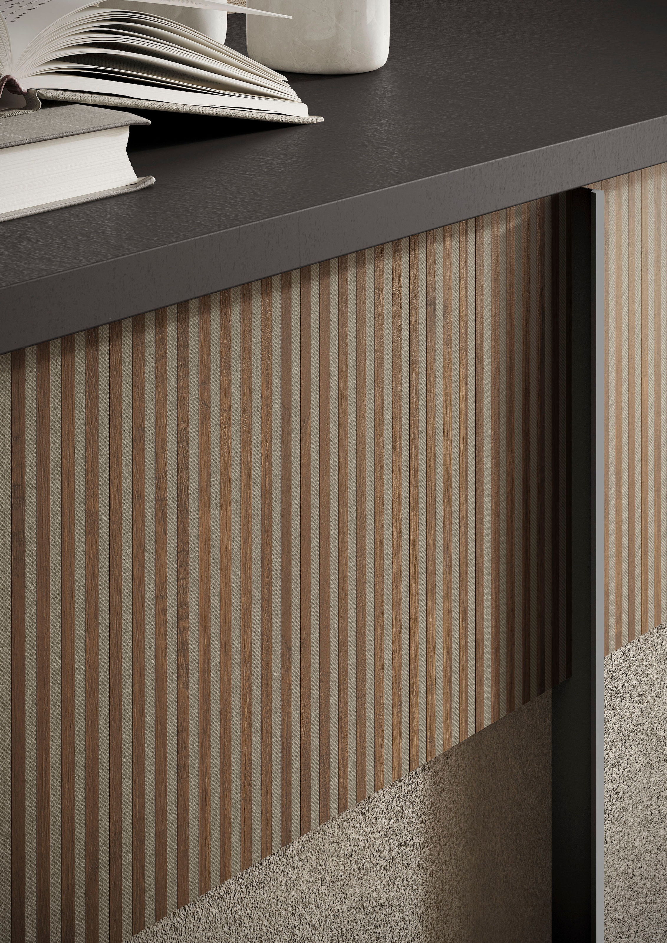 INOSIGN Highboard »Everest Höhe 177 cm, Kommode mit 2 Türen u. 2 Schubkästen«, Sideboard, Schrank, Soft/Self Closing, Korpus 22 mm