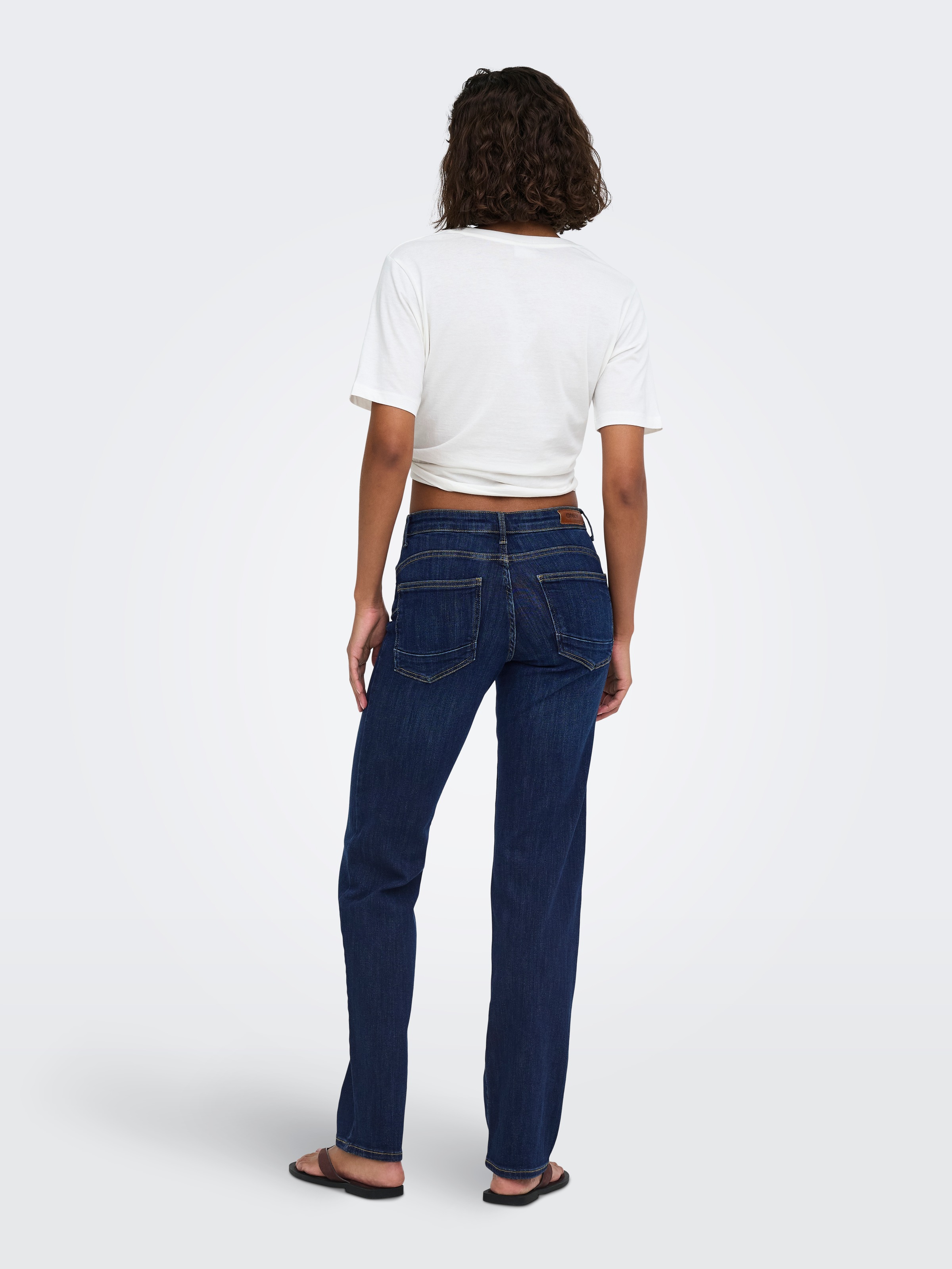 ONLY Slim-fit-Jeans »ONLPOWER MW PUSH UP SLIM STRAIGHT DNM« Baumwollmischung, mid waist, slim fit