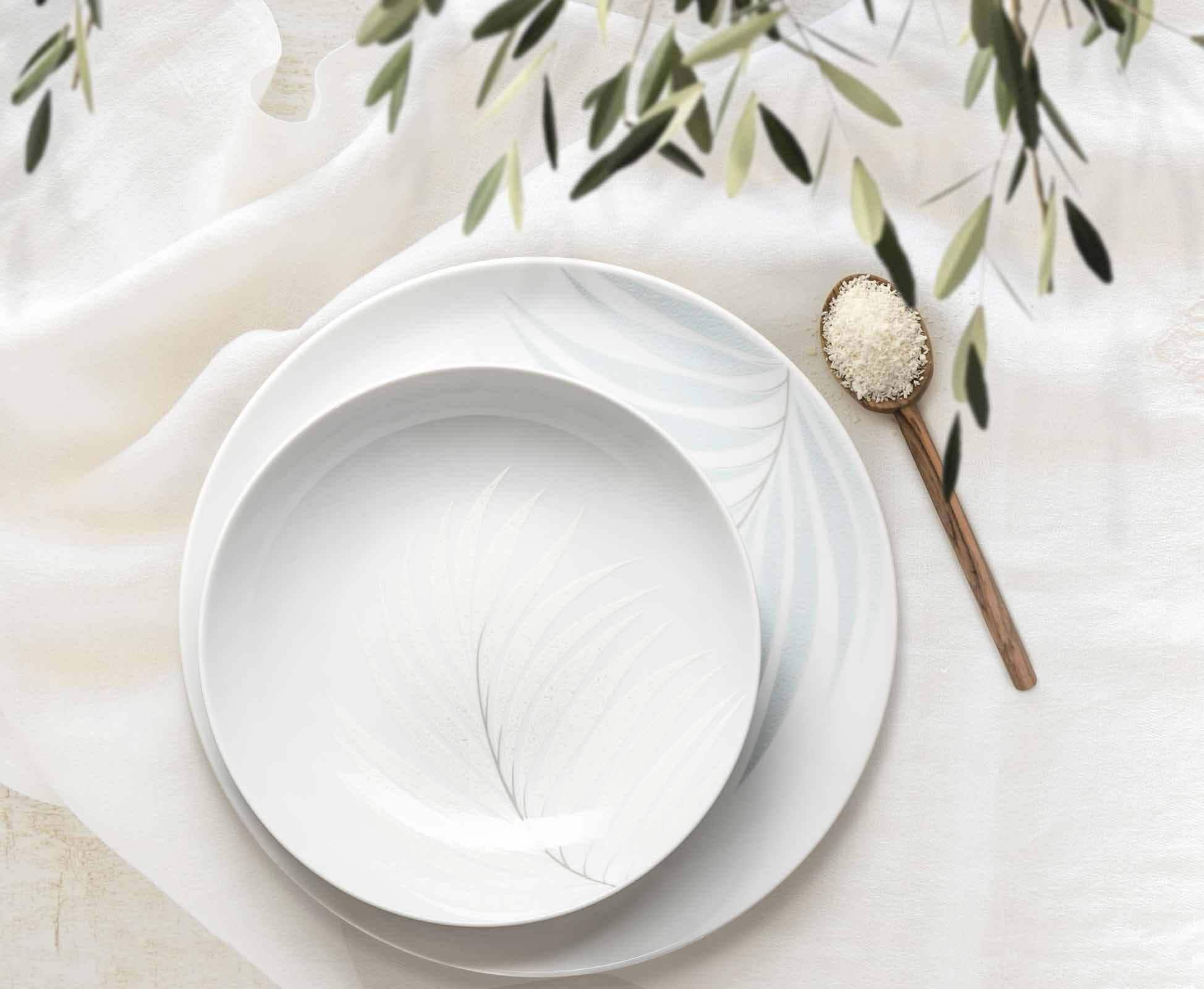 Seltmann Weiden Geschirr-Set »Tafelservice Liberty Mediterranean 12er Set weiß-blau« Spülmaschinengeeignet, Mikrowellengeeignet, Ofenfest, Salamandergeeignet, Kühlschrankgeeignet, Gefrierschrankgeeignet